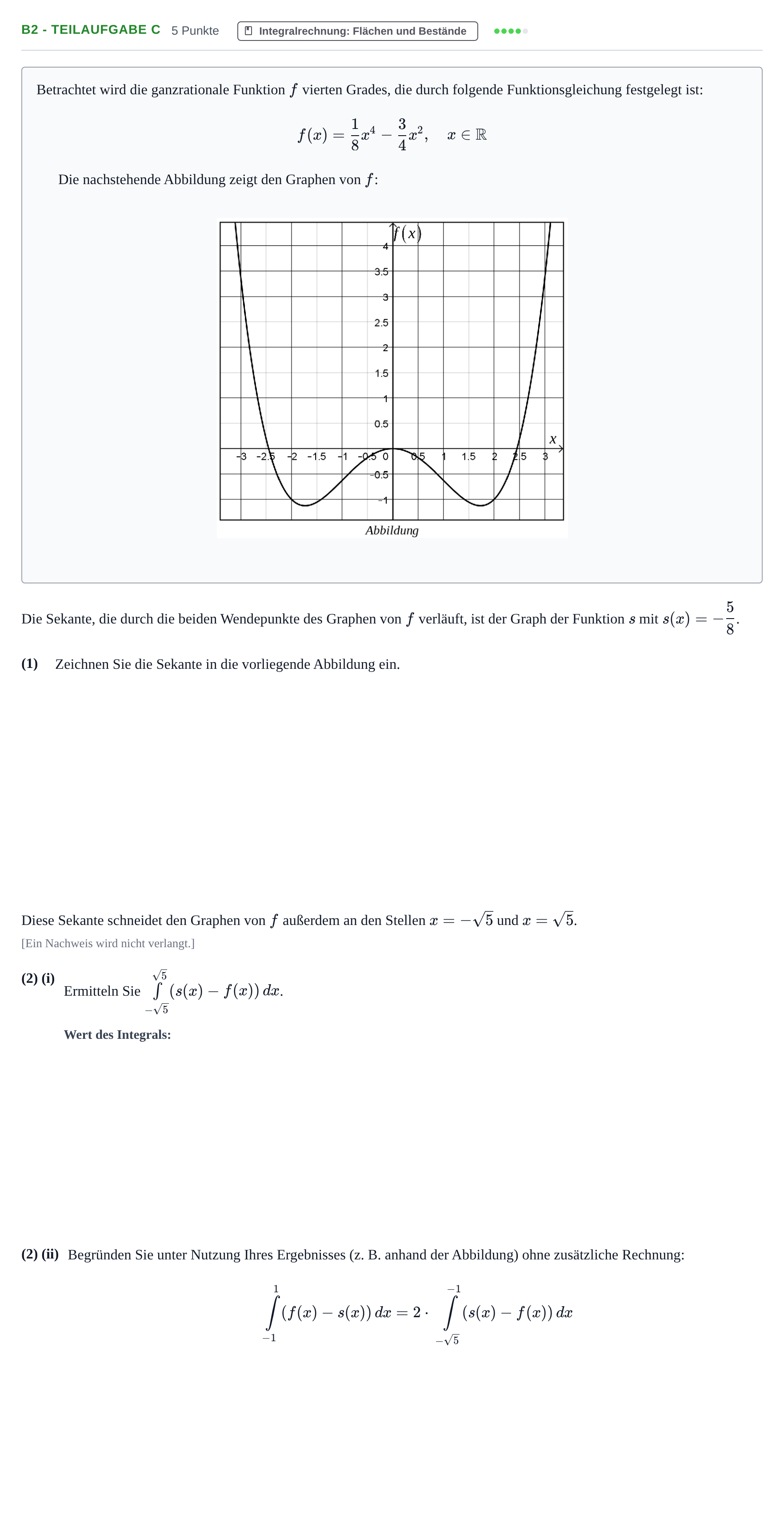 Aufgabenstellung: Aufgabe B2 - Teilaufgabe c · Abitur NRW Mathematik LK · Nachtermin · CAS 2022