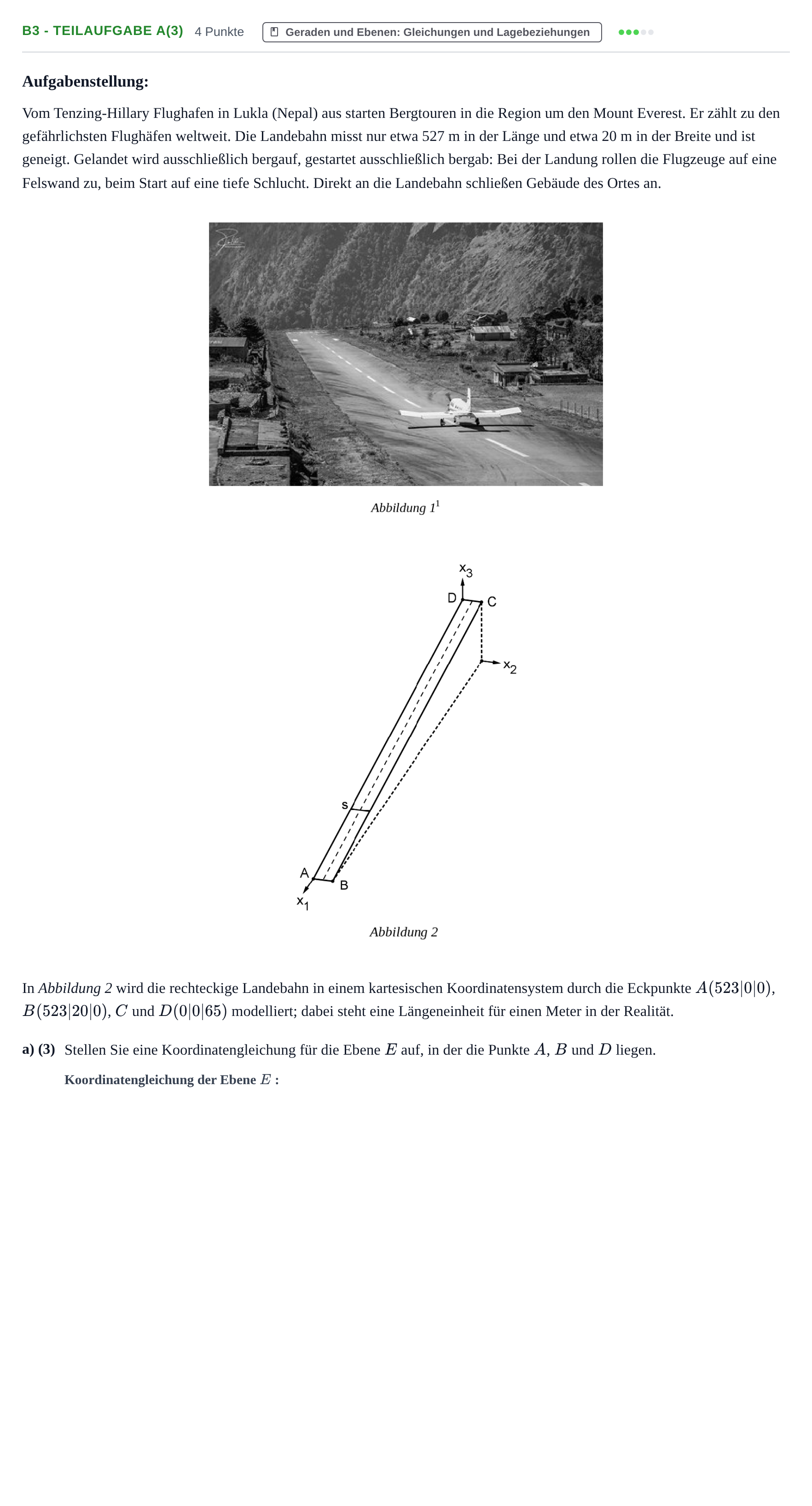 Aufgabenstellung: Aufgabe B3 - Teilaufgabe a(3) · Abitur NRW Mathematik LK · Nachtermin · CAS 2022