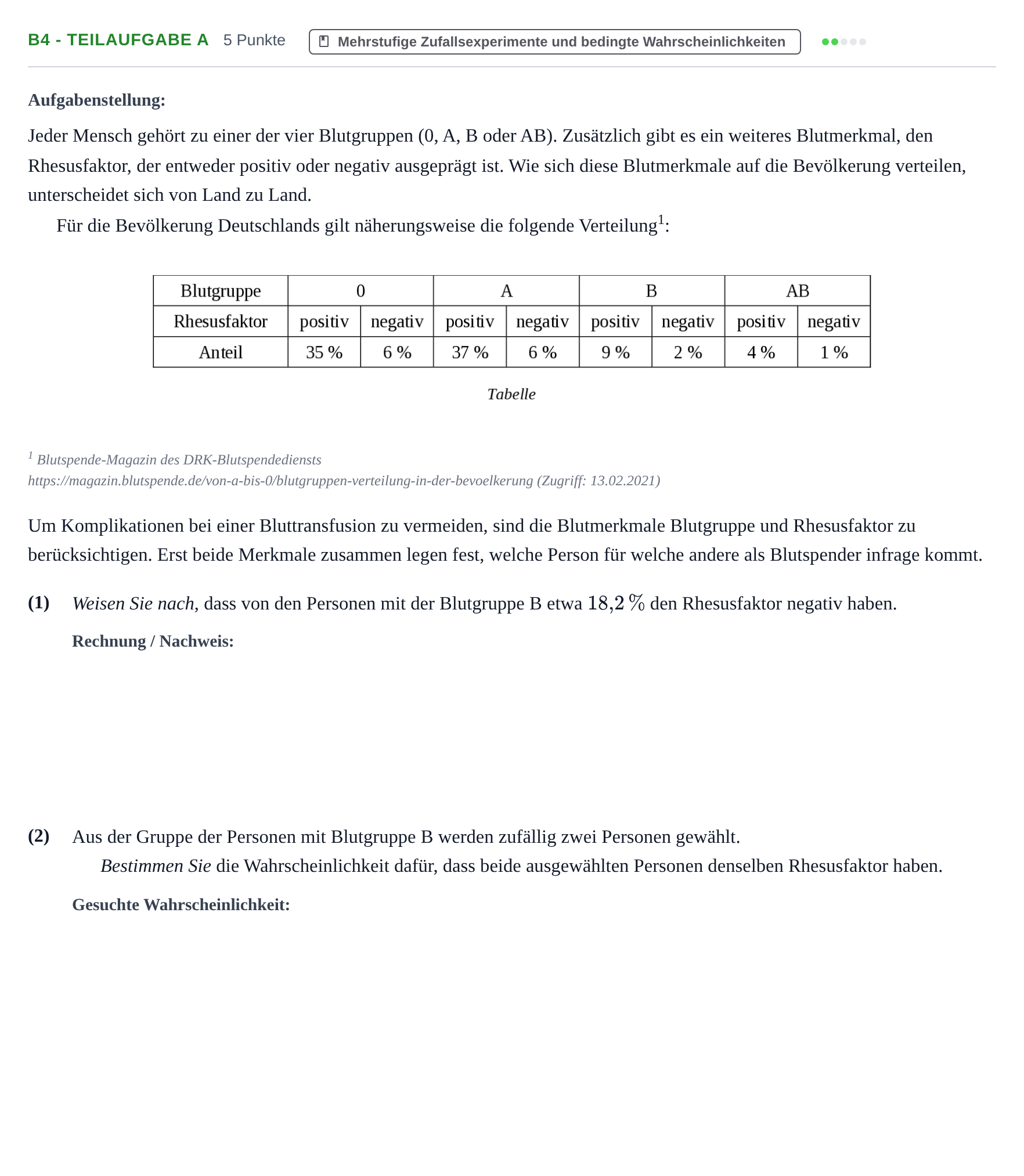 Aufgabenstellung: Aufgabe B4 - Teilaufgabe a · Abitur NRW Mathematik LK · Nachtermin · CAS 2022
