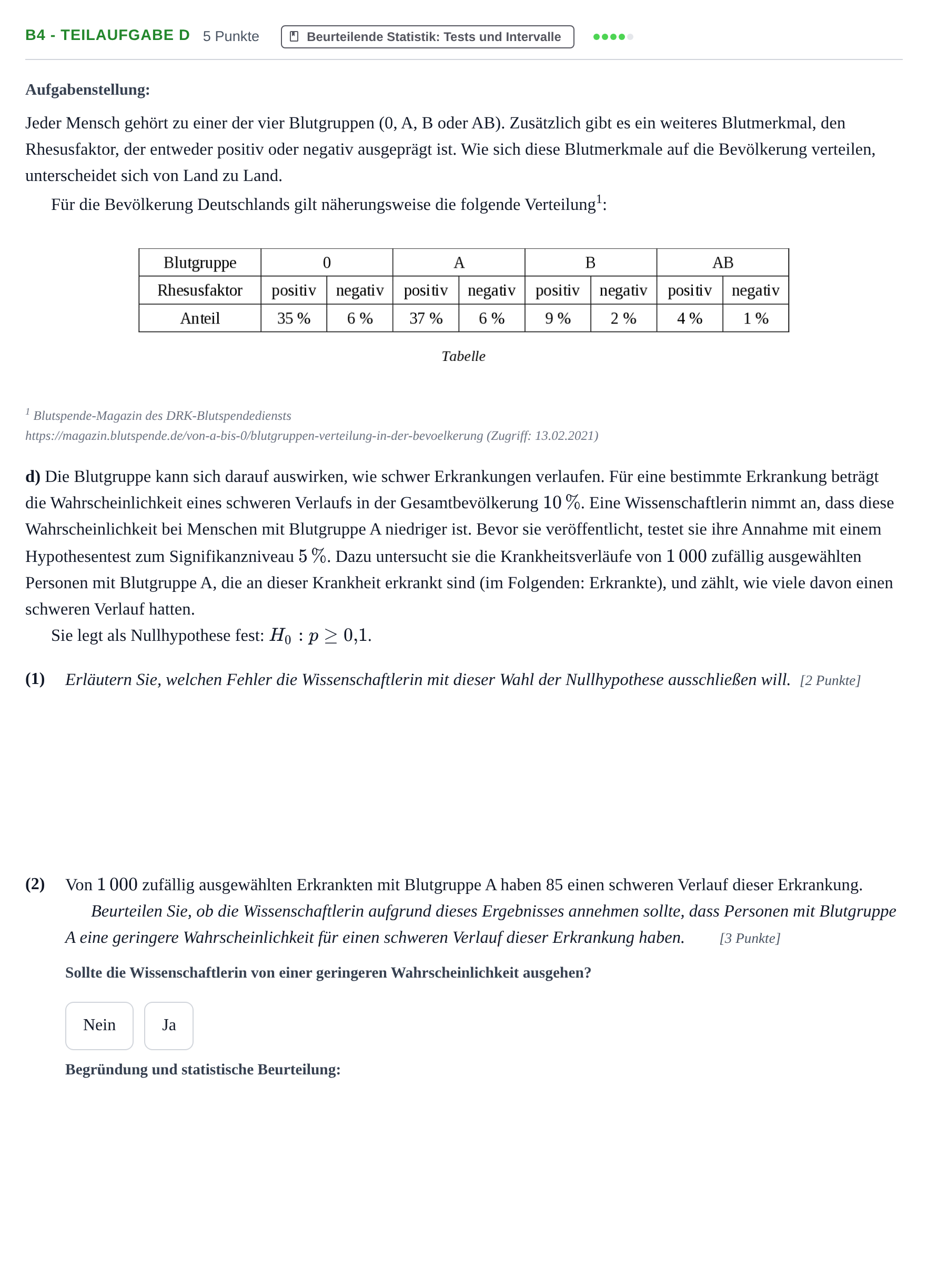 Aufgabenstellung: Aufgabe B4 - Teilaufgabe d · Abitur NRW Mathematik LK · Nachtermin · CAS 2022