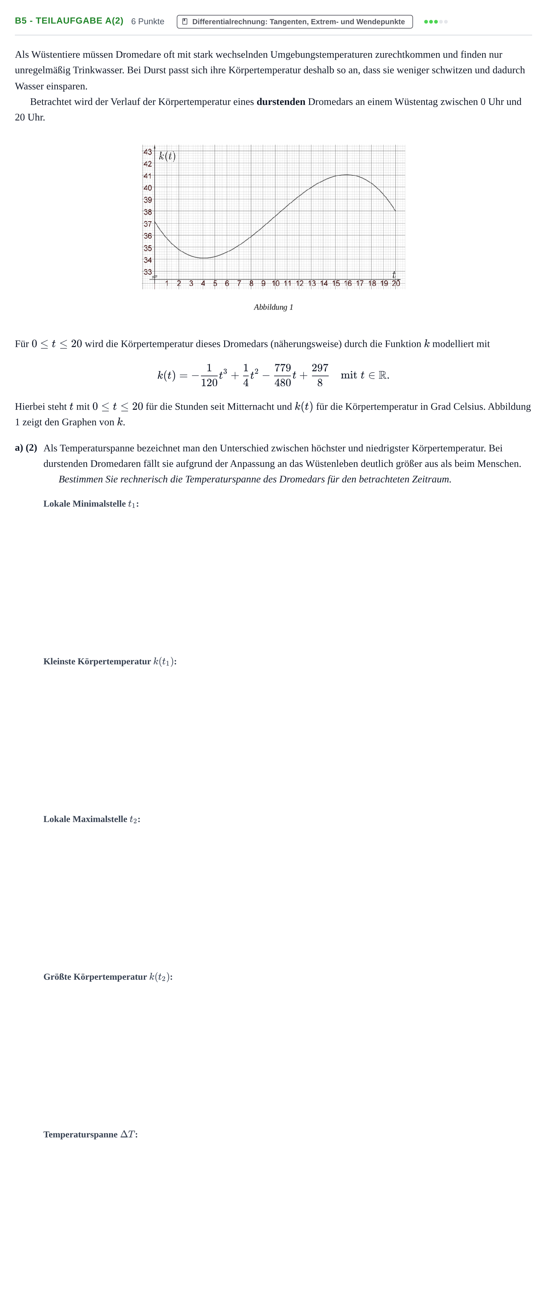 Aufgabenstellung: Aufgabe B5 - Teilaufgabe a(2) · Abitur NRW Mathematik LK · Nachtermin · CAS 2022