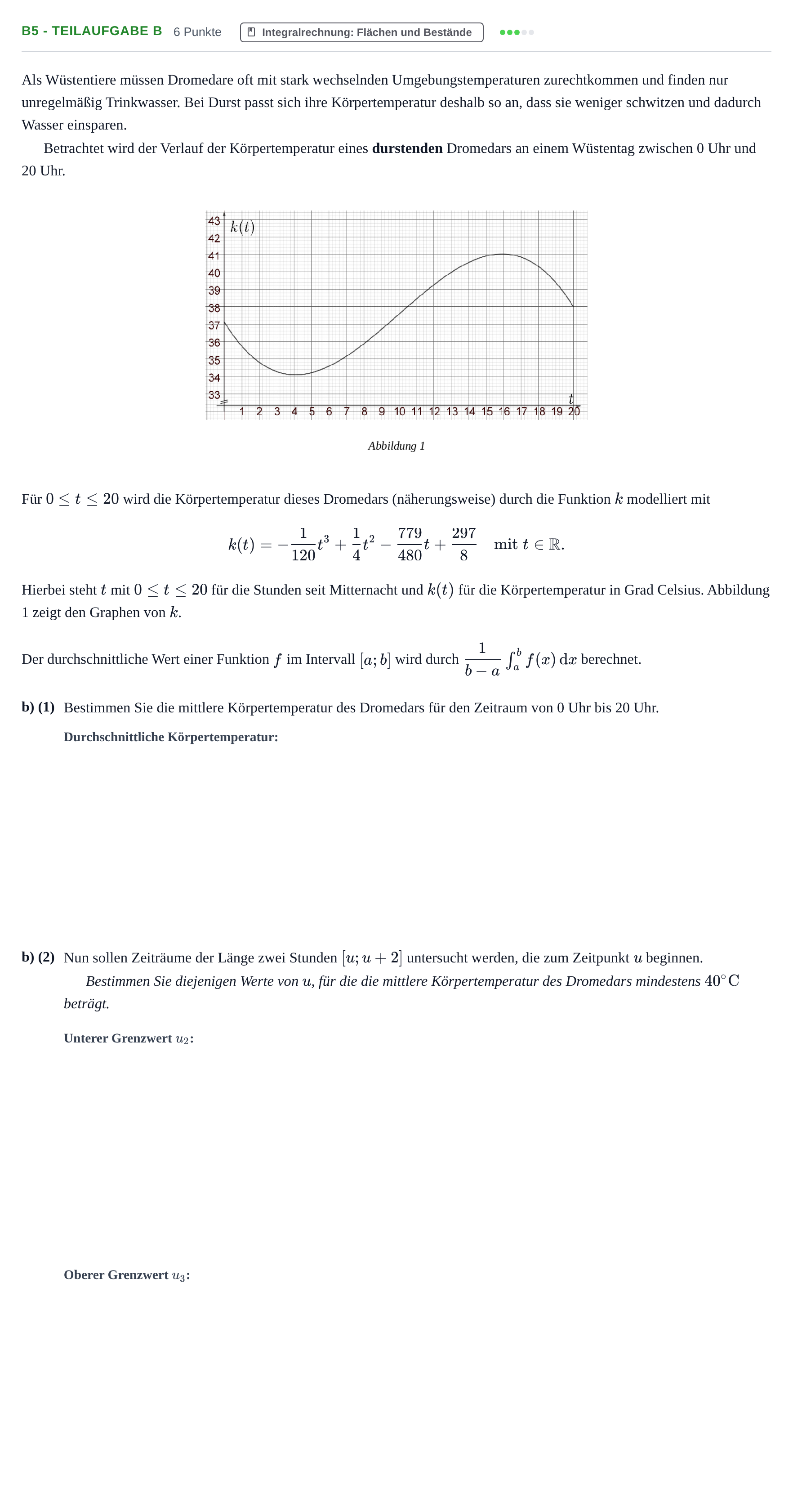 Aufgabenstellung: Aufgabe B5 - Teilaufgabe b · Abitur NRW Mathematik LK · Nachtermin · CAS 2022