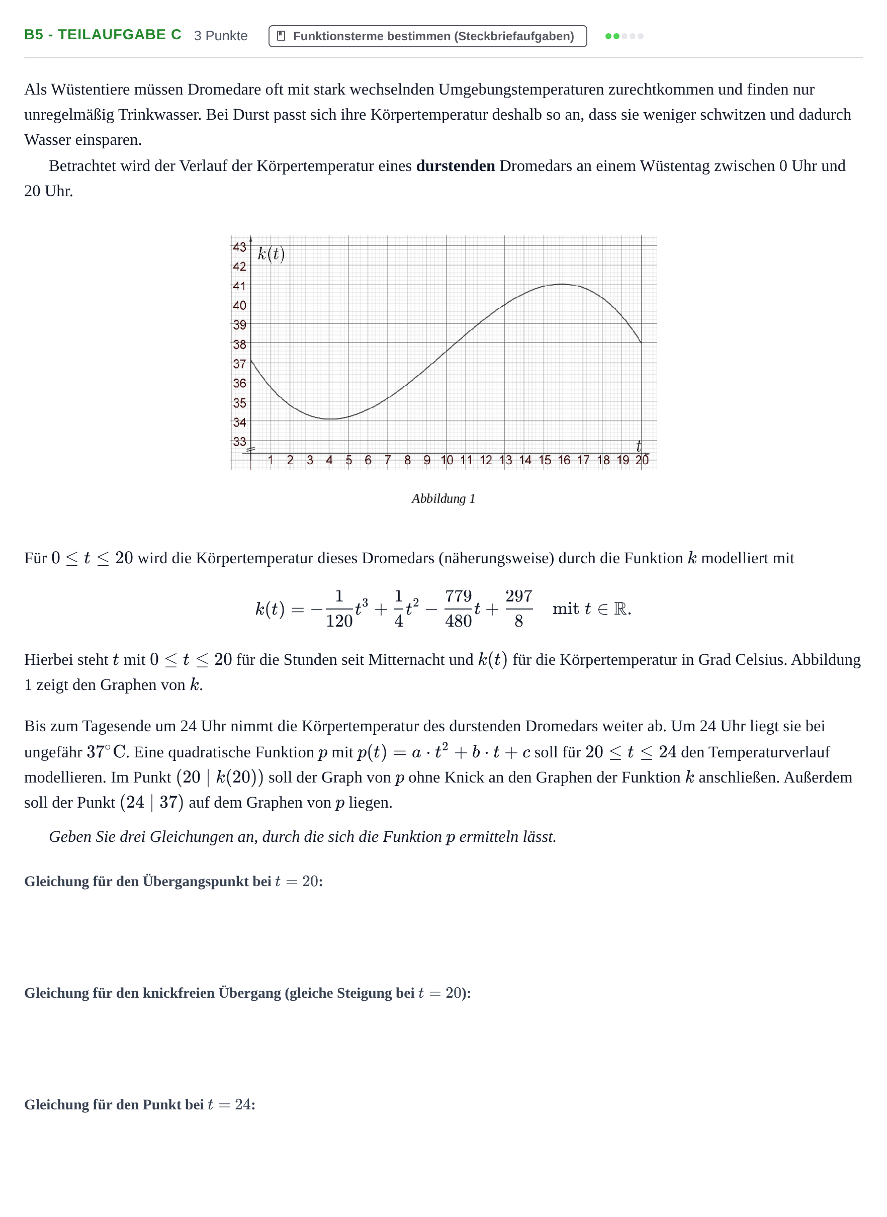 Aufgabenstellung: Aufgabe B5 - Teilaufgabe c · Abitur NRW Mathematik LK · Nachtermin · CAS 2022