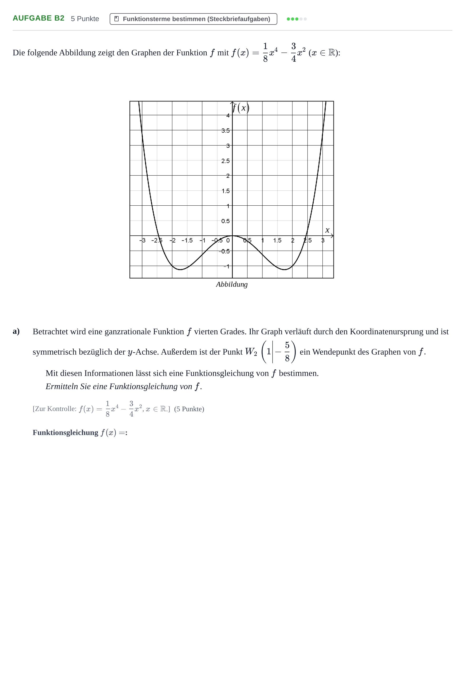 Aufgabenstellung: Aufgabe B2 - Funktionsterme bestimmen · Abitur NRW Mathematik LK · Nachtermin · CAS · Weiterbildungsko 2022
