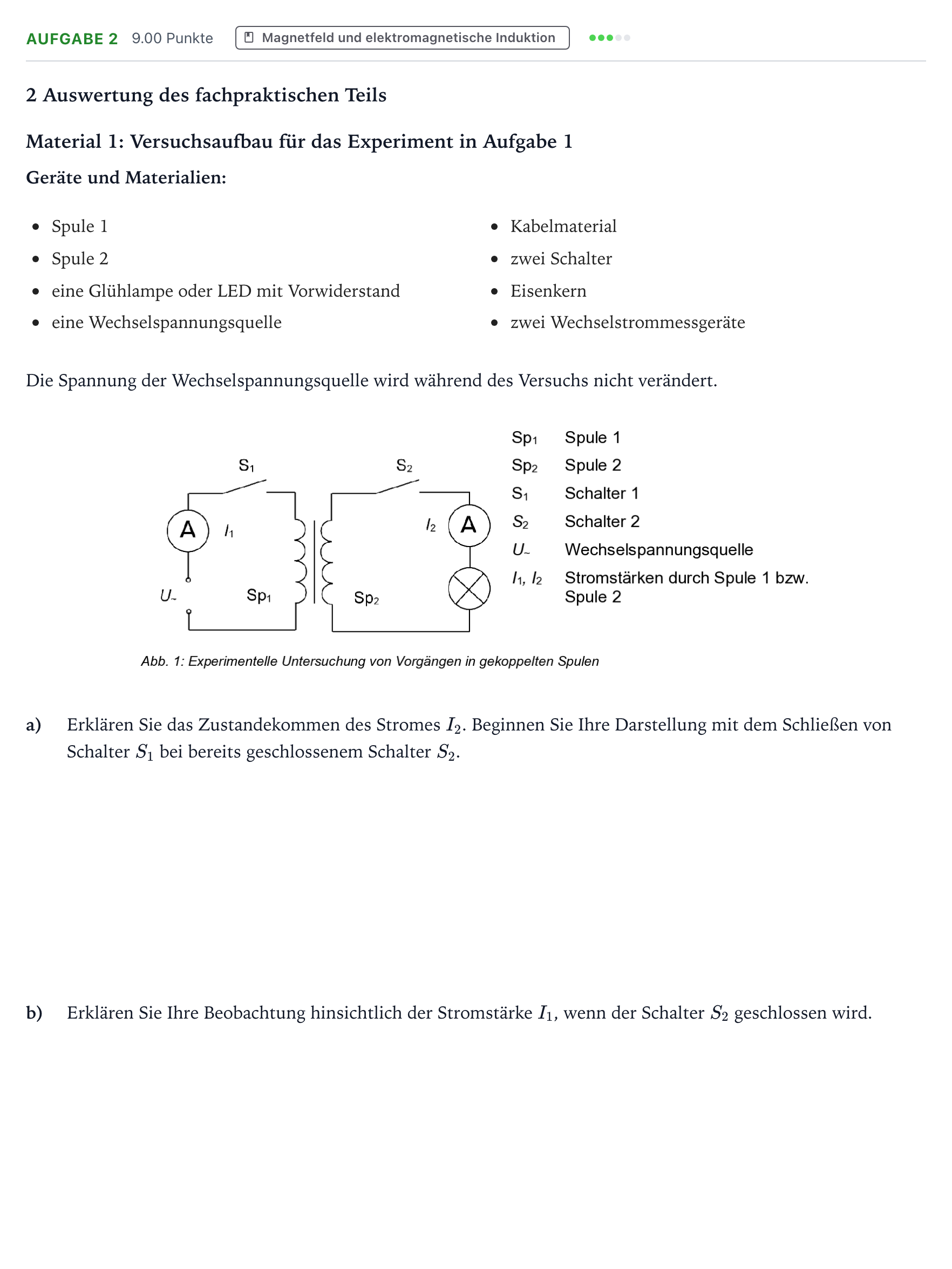 Aufgabenstellung: Aufgabe 2 · Abitur NRW Physik LK · NFC-Technologie 2025