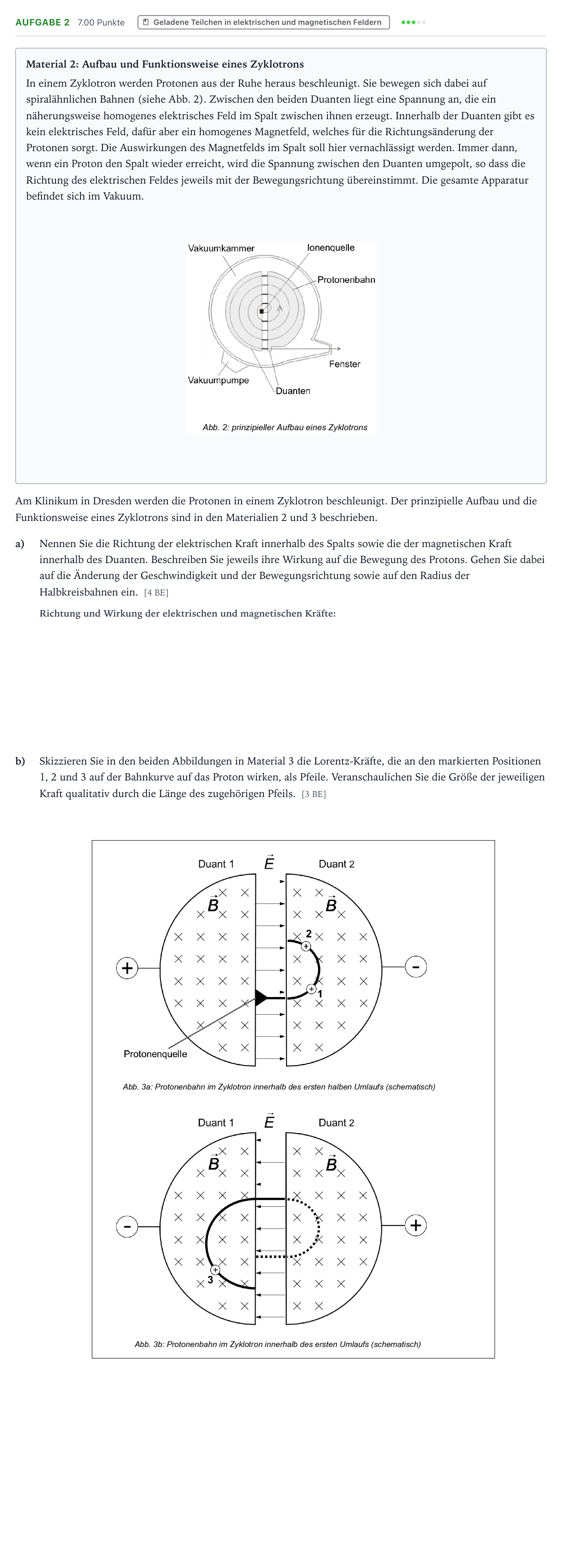 Aufgabenstellung: Aufgabe 2 · Abitur NRW Physik GK · Protonentherapie 2026