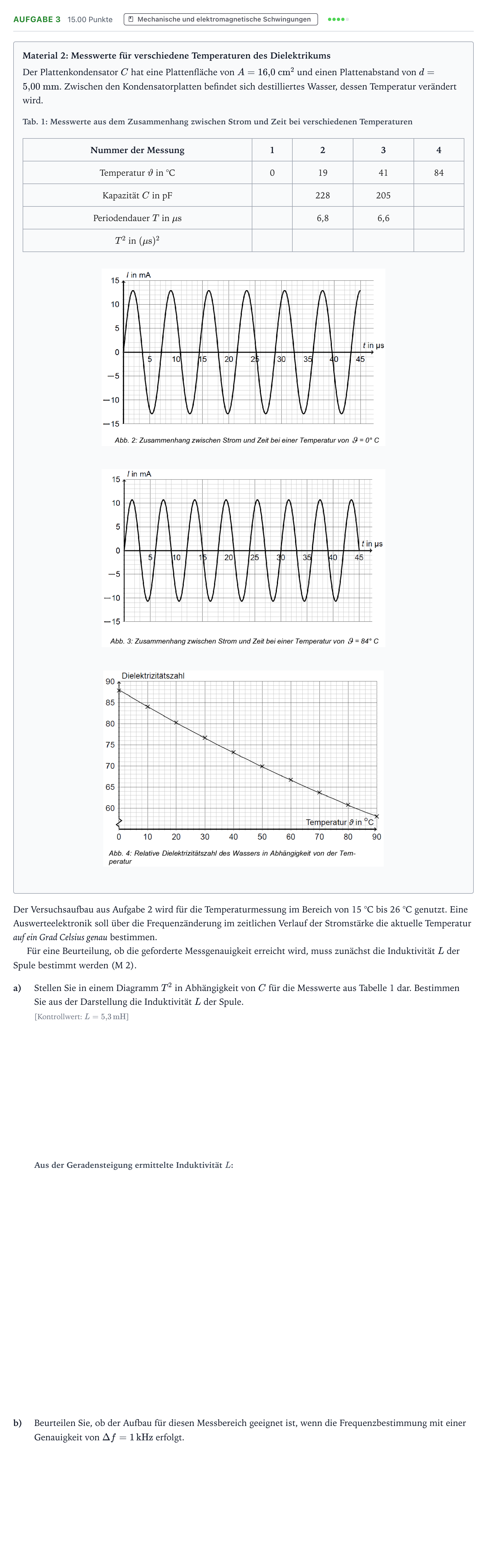 Aufgabenstellung: Aufgabe 3 · Abitur NRW Physik LK · Temperaturmessung 2025