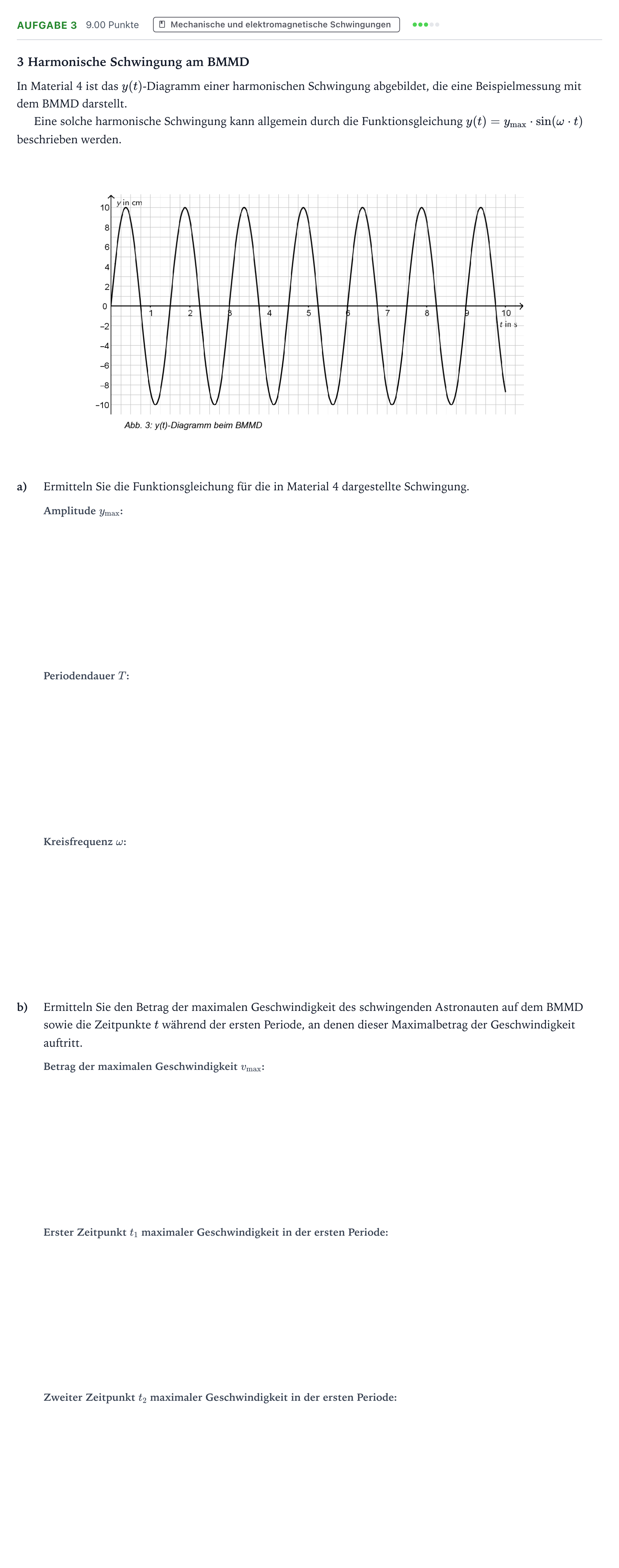 Aufgabenstellung: Aufgabe 3 · Abitur NRW Physik LK · Wiegen im Weltraum 2025