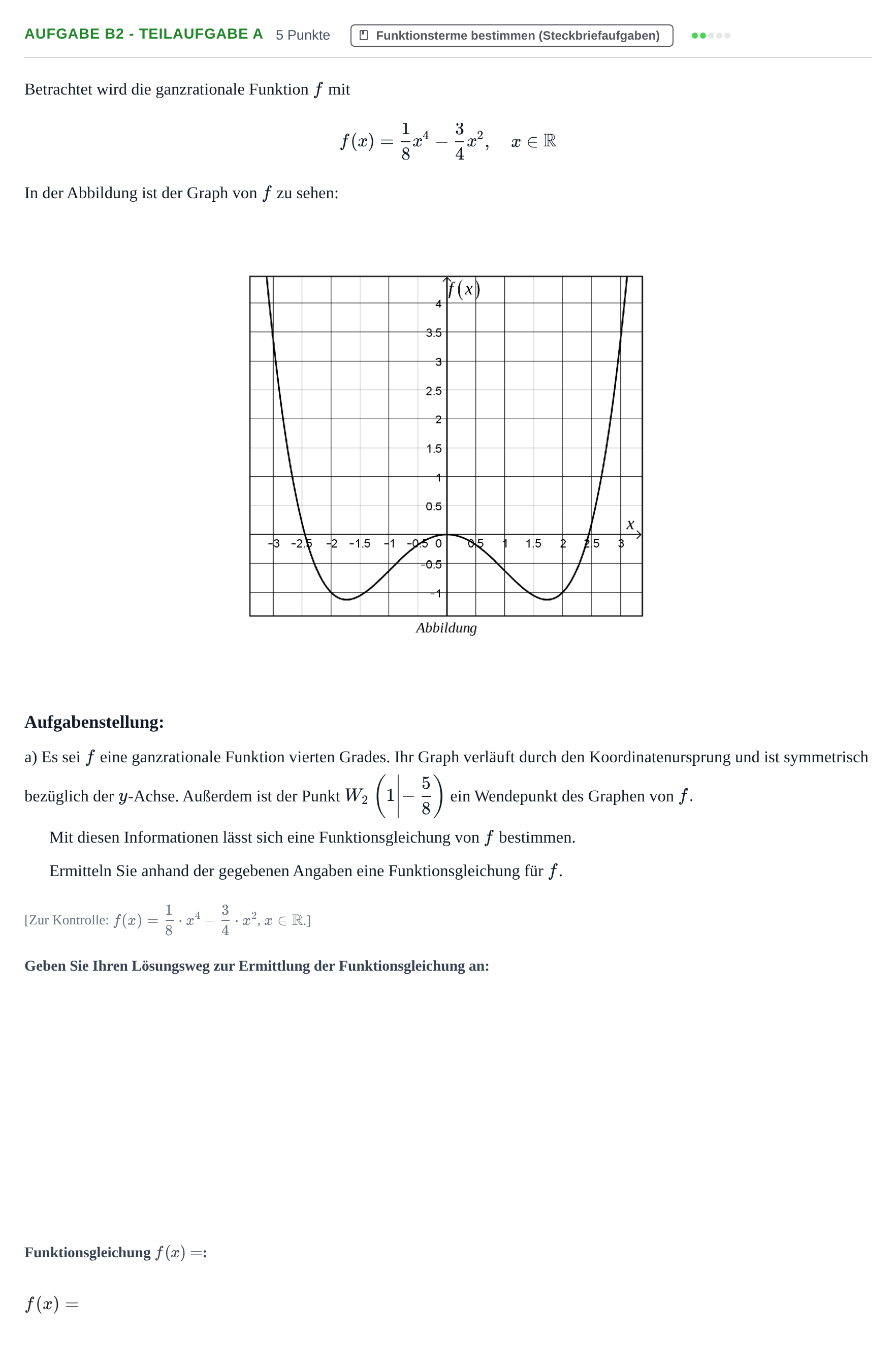 Aufgabenstellung: Aufgabe B2 - Teilaufgabe a · Abitur NRW Mathematik LK · Nachtermin · GTR 2022