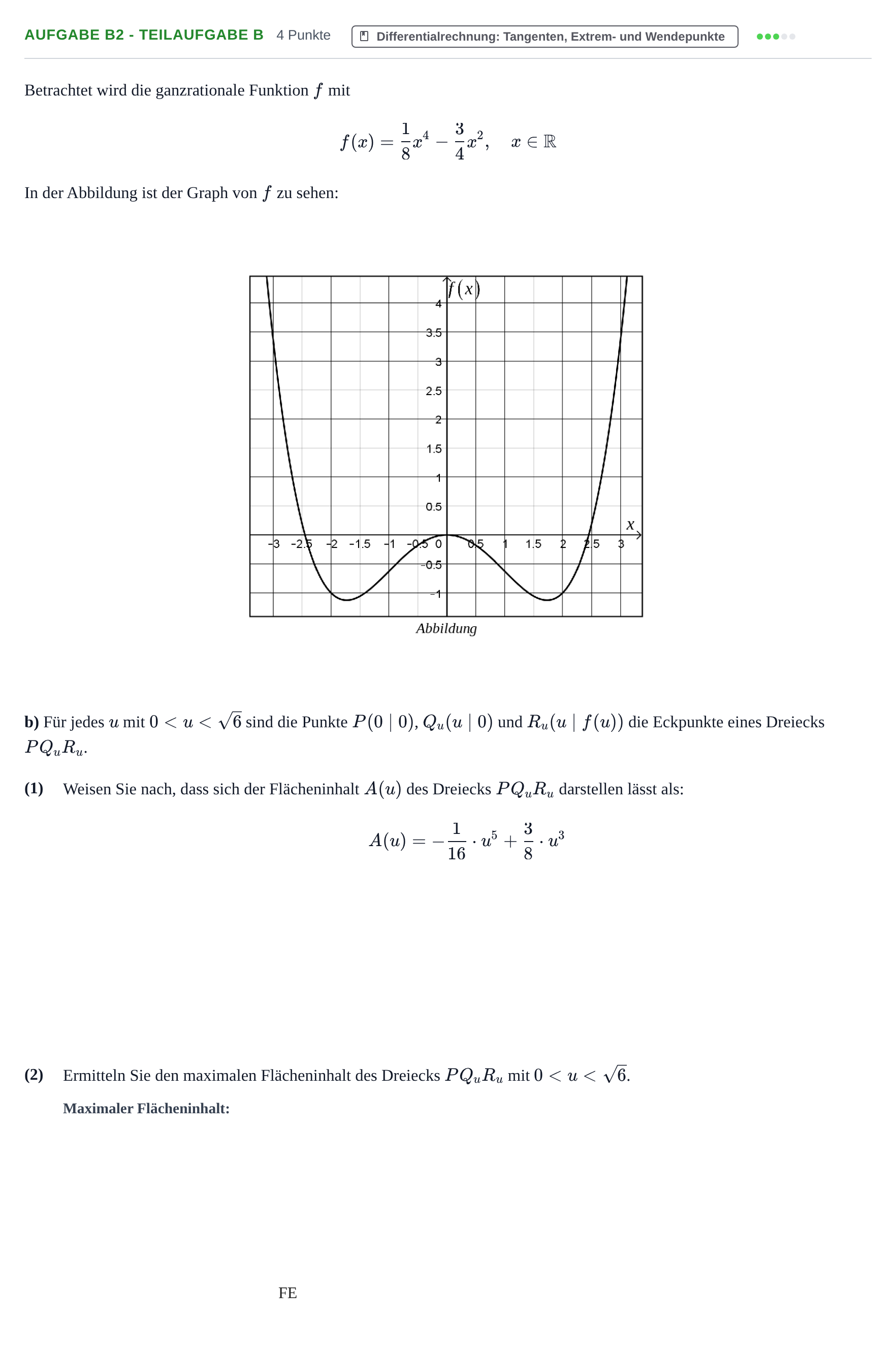 Aufgabenstellung: Aufgabe B2 - Teilaufgabe b · Abitur NRW Mathematik LK · Nachtermin · GTR 2022