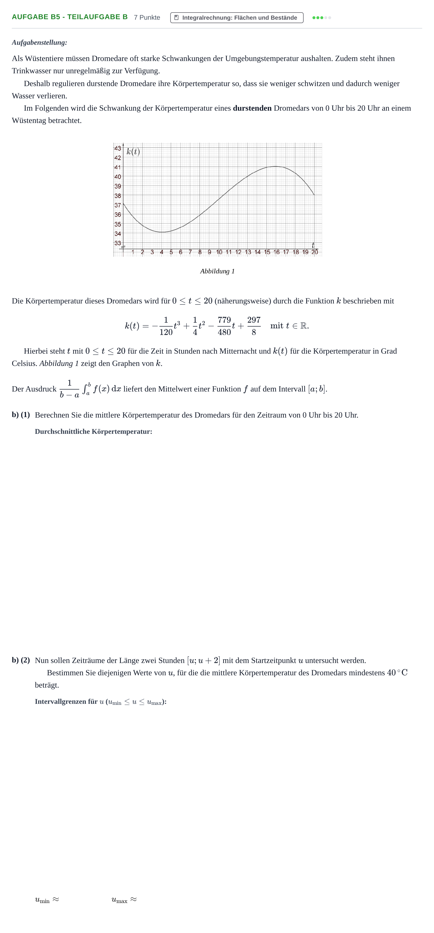 Aufgabenstellung: Aufgabe B5 - Teilaufgabe b · Abitur NRW Mathematik LK · Nachtermin · GTR 2022