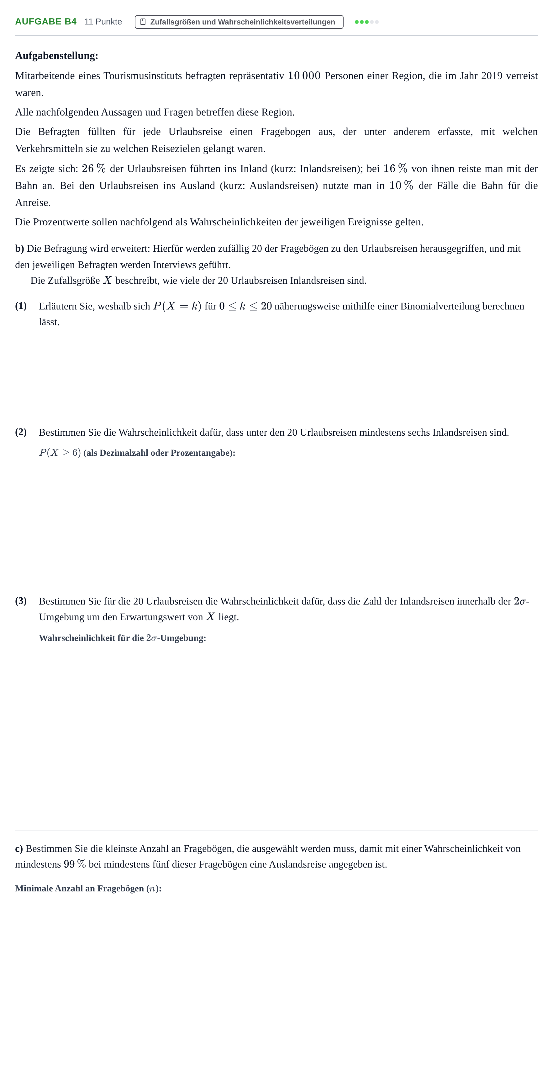 Aufgabenstellung: Aufgabe B4 - Zufallsgrößen und Wahrscheinlichkeit… · Abitur NRW Mathematik GK · Haupttermin · CAS 2023