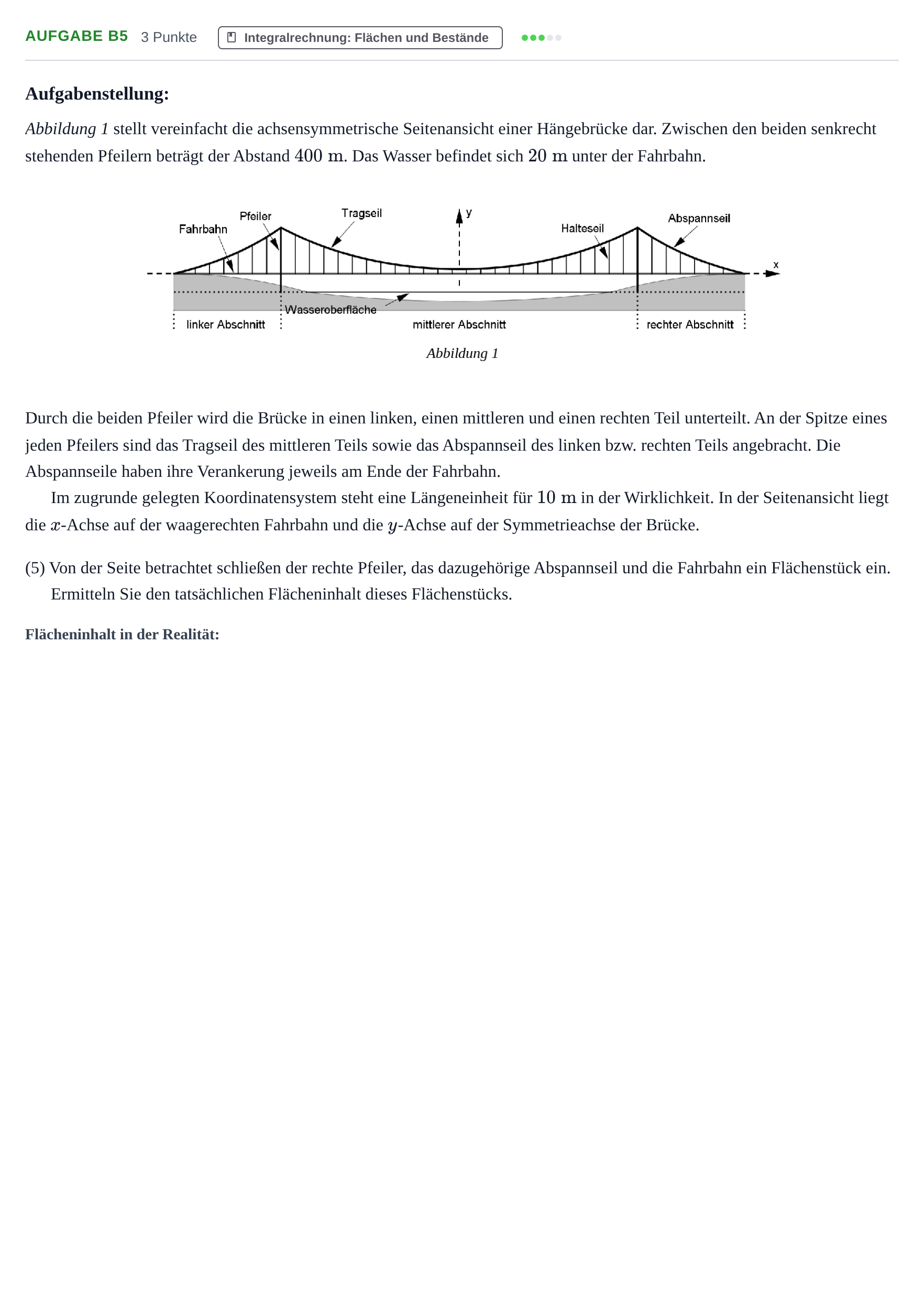 Aufgabenstellung: Aufgabe B5 - Integralrechnung · Abitur NRW Mathematik GK · Haupttermin · CAS 2023
