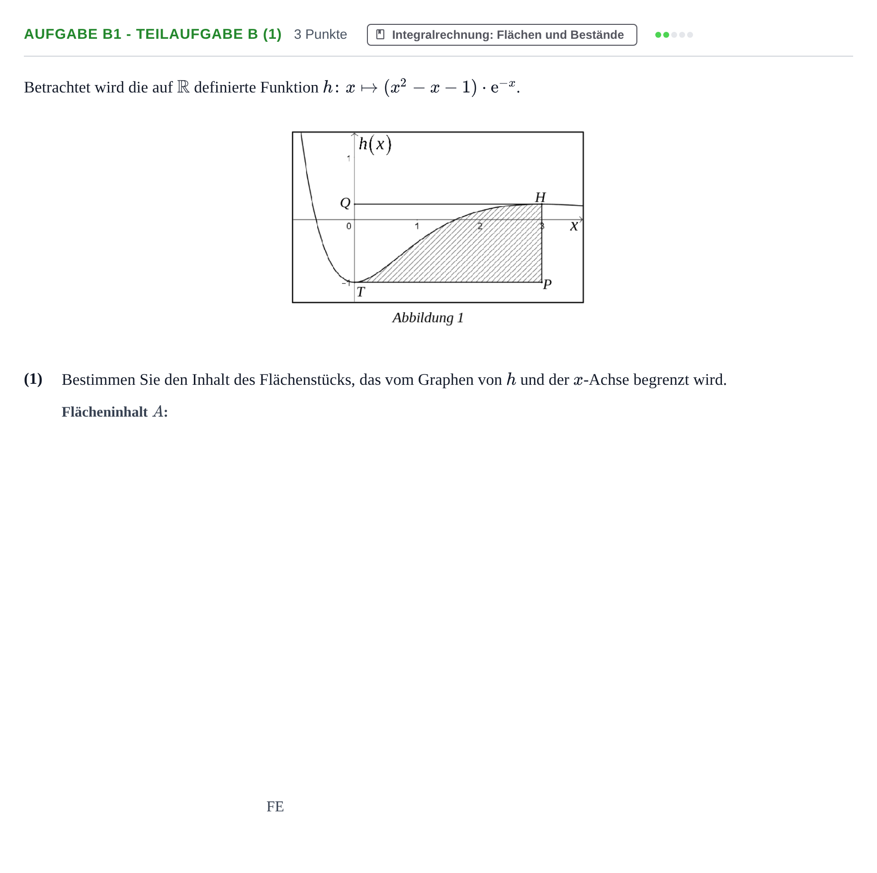 Aufgabenstellung: Aufgabe B1 - Teilaufgabe b (1) · Abitur NRW Mathematik GK · Haupttermin · CAS · Weiterbildungsk 2023