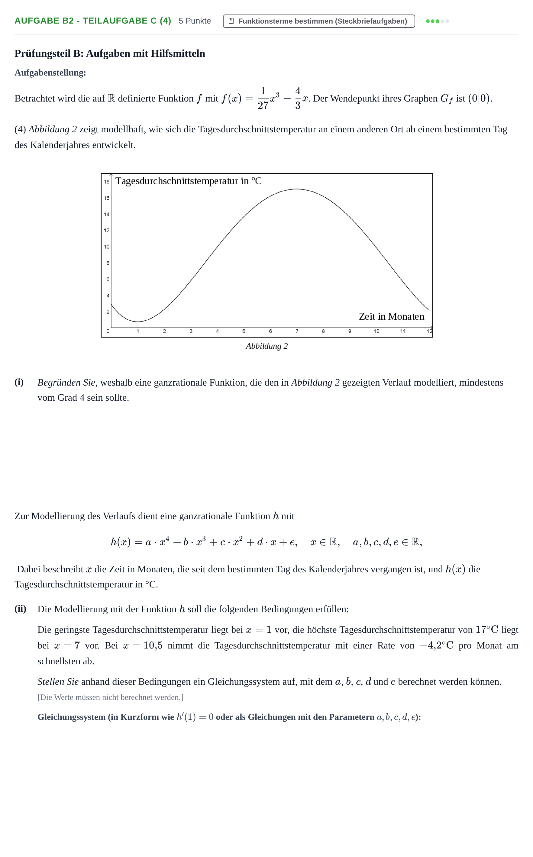 Aufgabenstellung: Aufgabe B2 - Teilaufgabe c (4) · Abitur NRW Mathematik GK · Haupttermin · CAS · Weiterbildungsk 2023