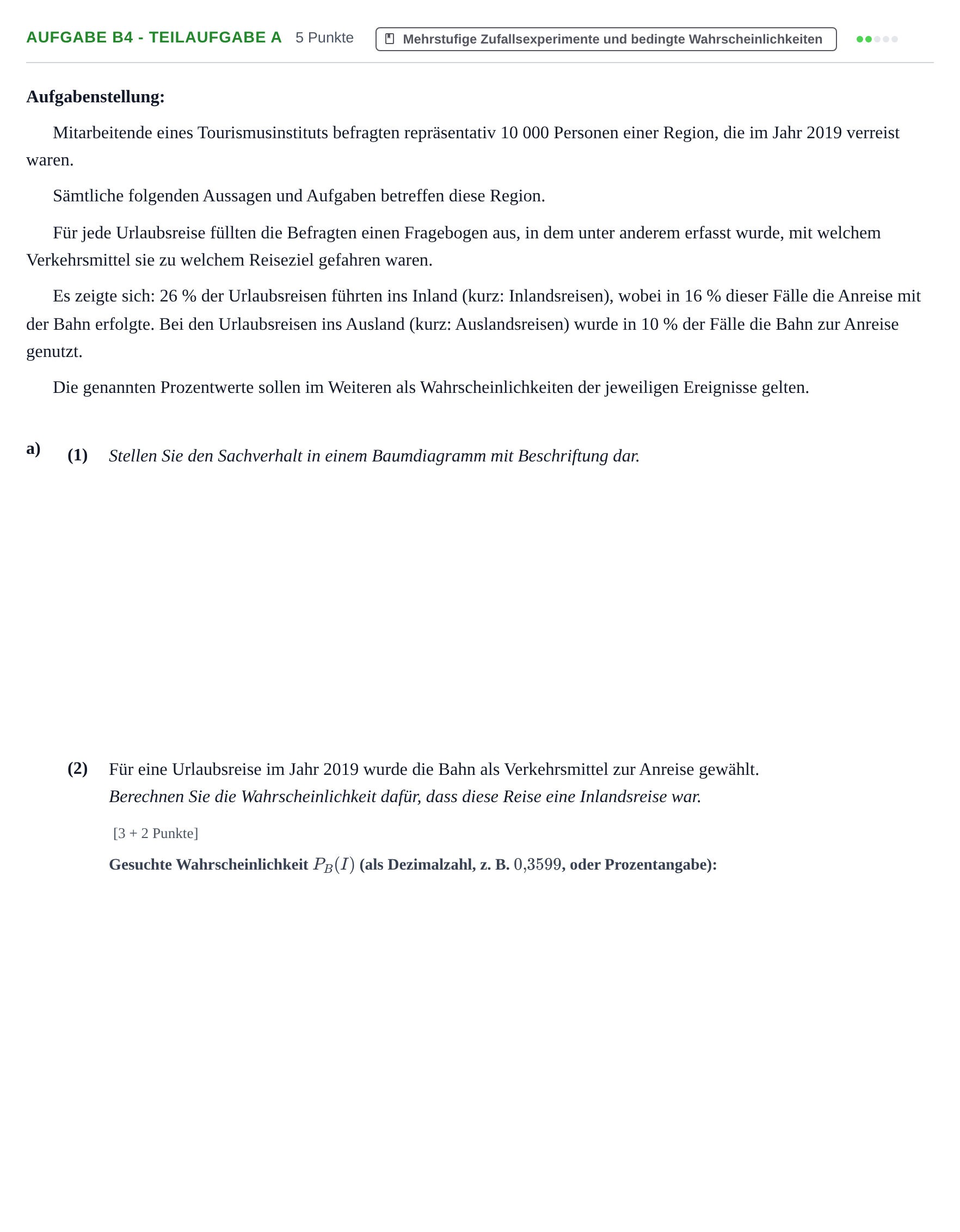 Aufgabenstellung: Aufgabe B4 - Teilaufgabe a · Abitur NRW Mathematik GK · Haupttermin · CAS · Weiterbildungsk 2023