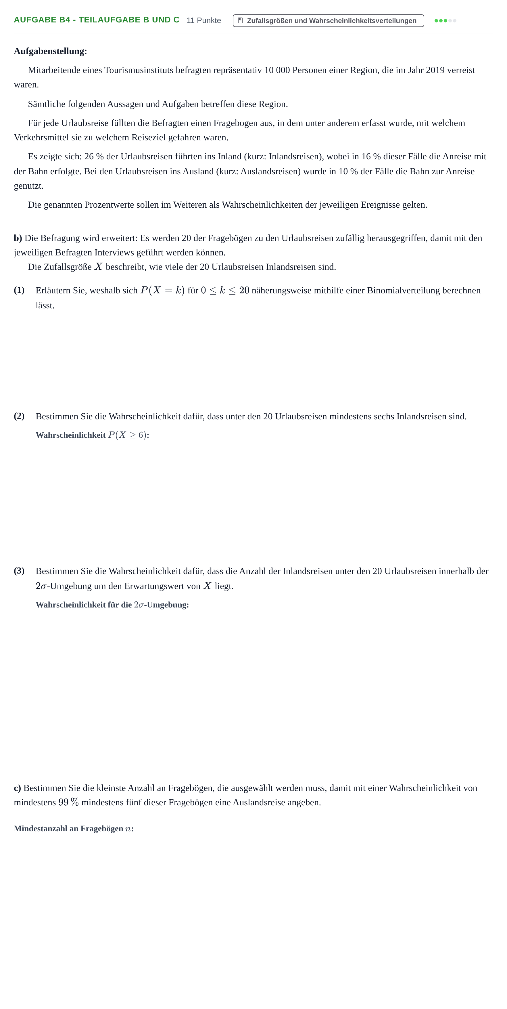 Aufgabenstellung: Aufgabe B4 - Teilaufgabe b und c · Abitur NRW Mathematik GK · Haupttermin · CAS · Weiterbildungsk 2023
