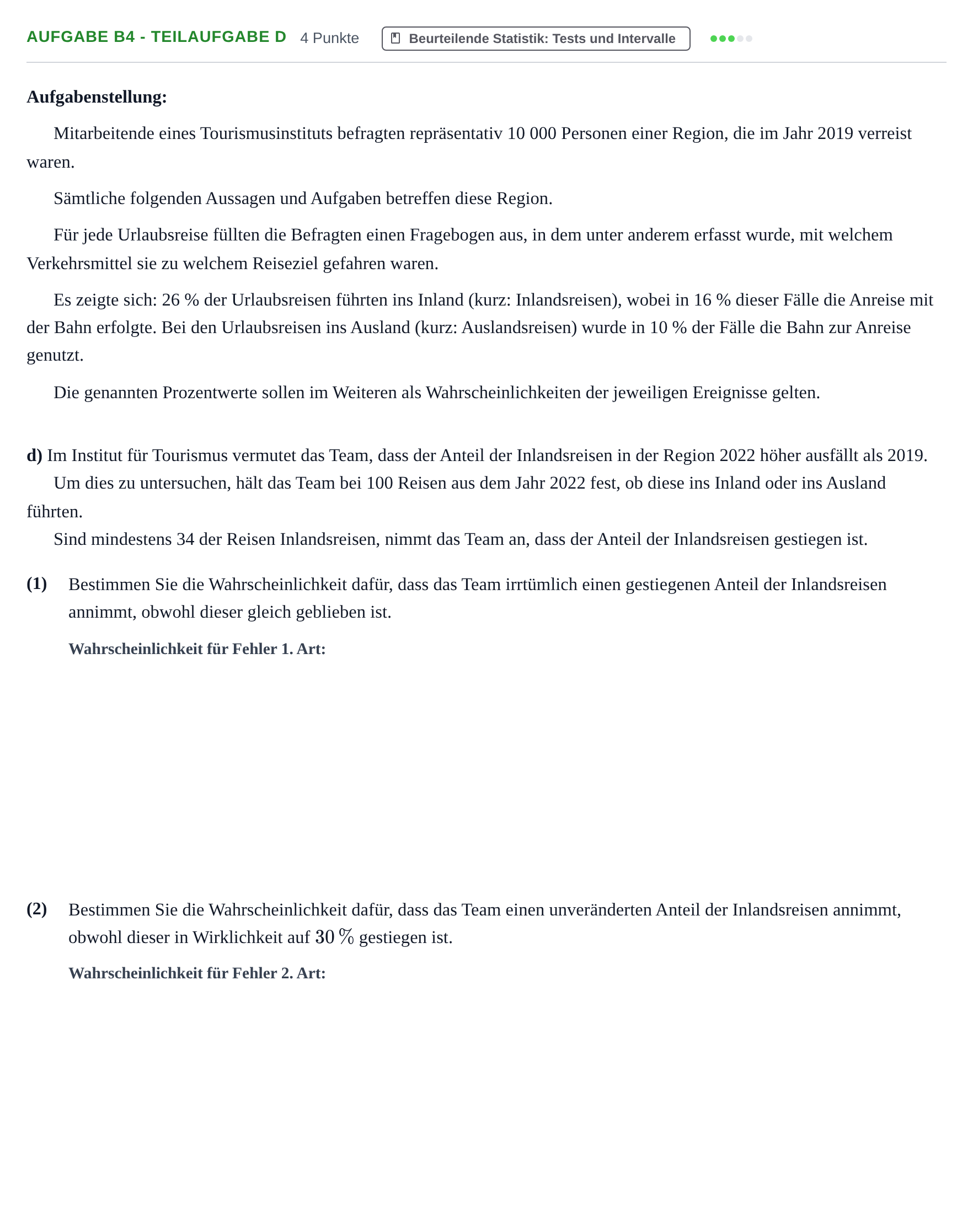Aufgabenstellung: Aufgabe B4 - Teilaufgabe d · Abitur NRW Mathematik GK · Haupttermin · CAS · Weiterbildungsk 2023