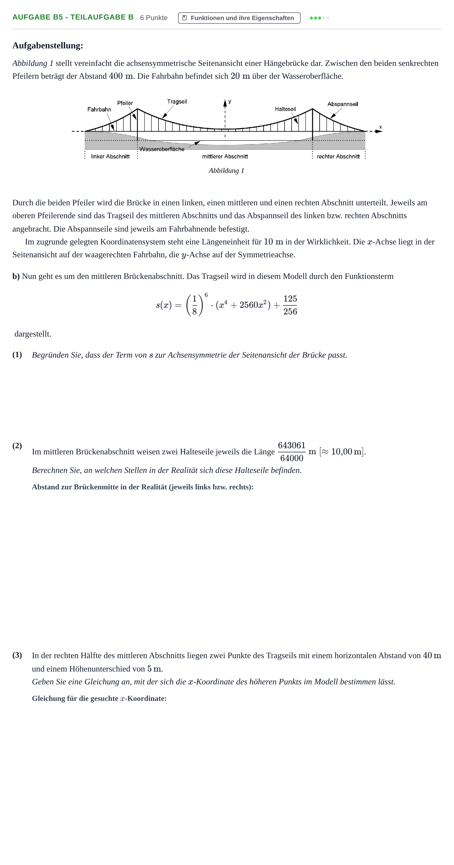 Aufgabenstellung: Aufgabe B5 - Teilaufgabe b · Abitur NRW Mathematik GK · Haupttermin · CAS · Weiterbildungsk 2023