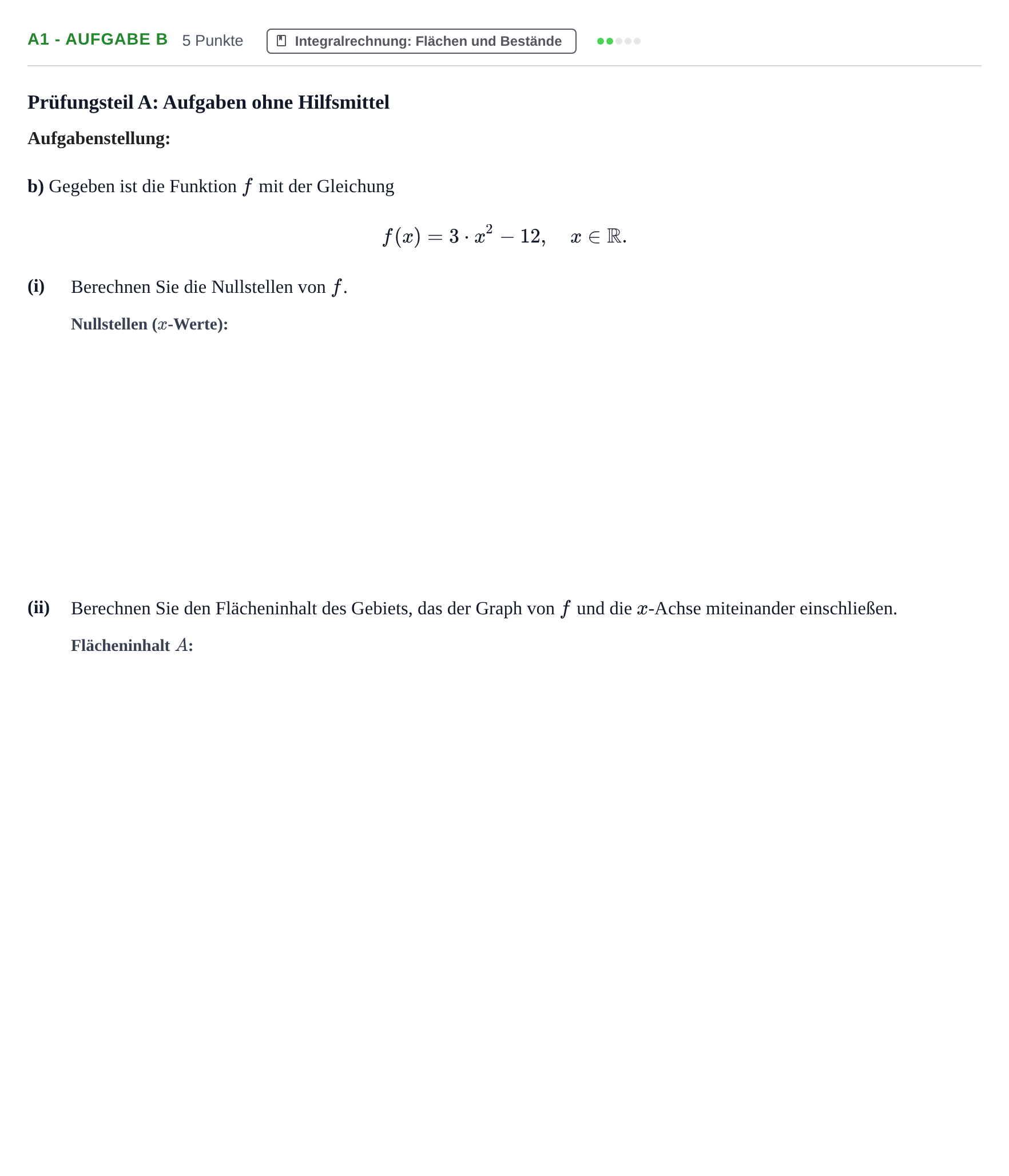 Aufgabenstellung: Aufgabe A1 - Aufgabe b · Abitur NRW Mathematik GK · Haupttermin · GTR 2023