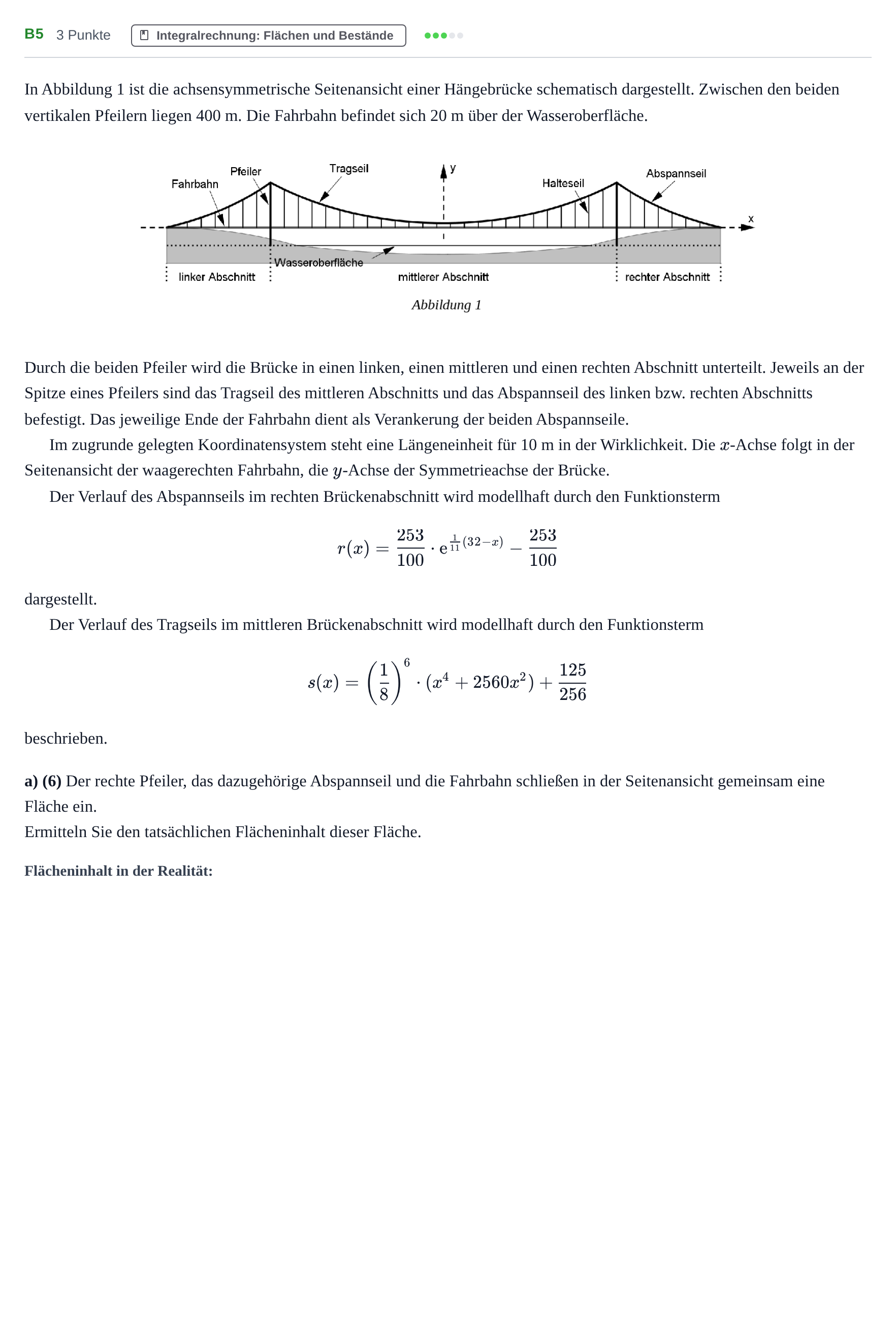 Aufgabenstellung: Aufgabe B5 - Integralrechnung · Abitur NRW Mathematik GK · Haupttermin · GTR 2023