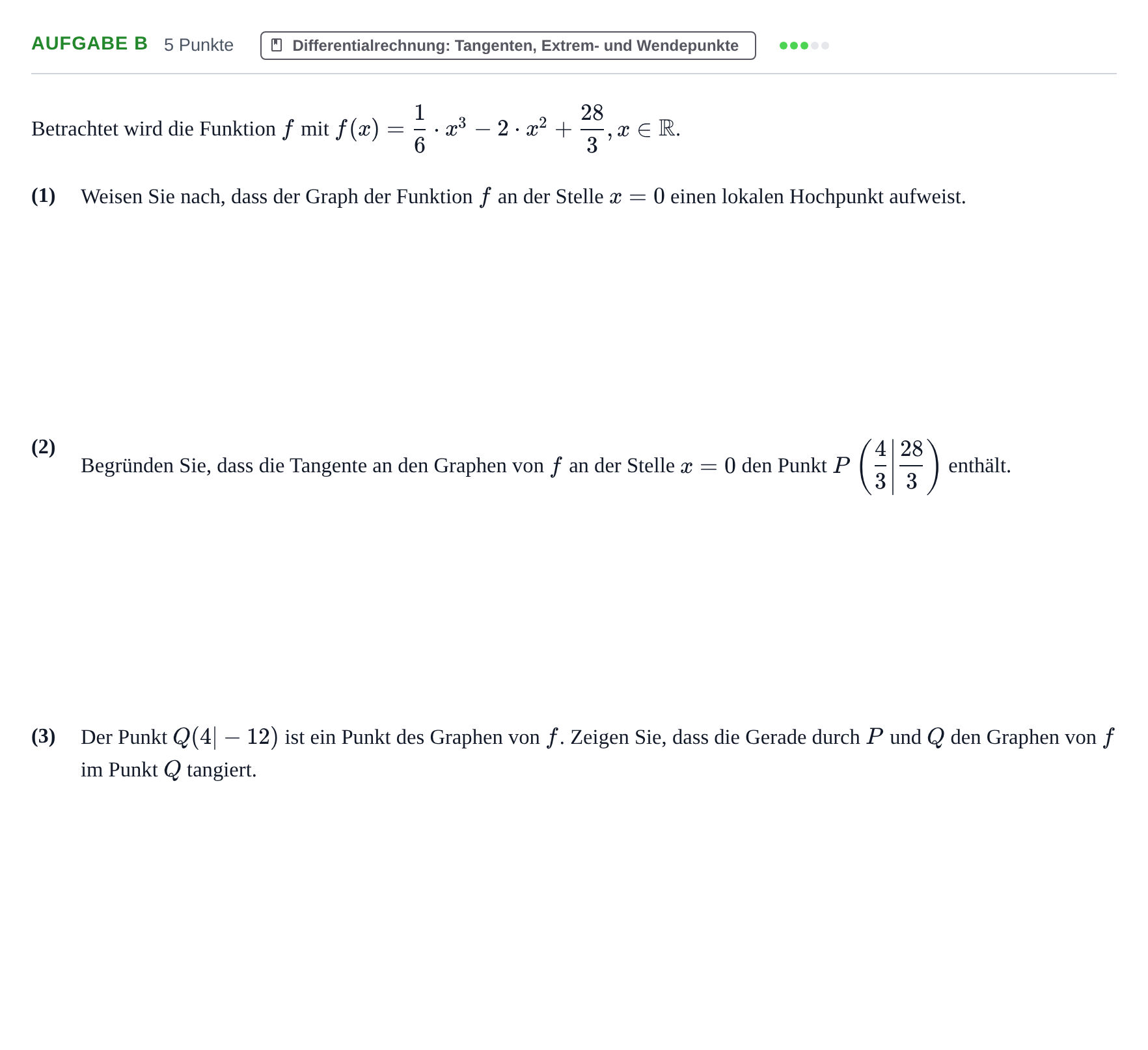 Aufgabenstellung: Aufgabe b · Abitur NRW Mathematik GK · Nachtermin · CAS · Weiterbildungsko 2023
