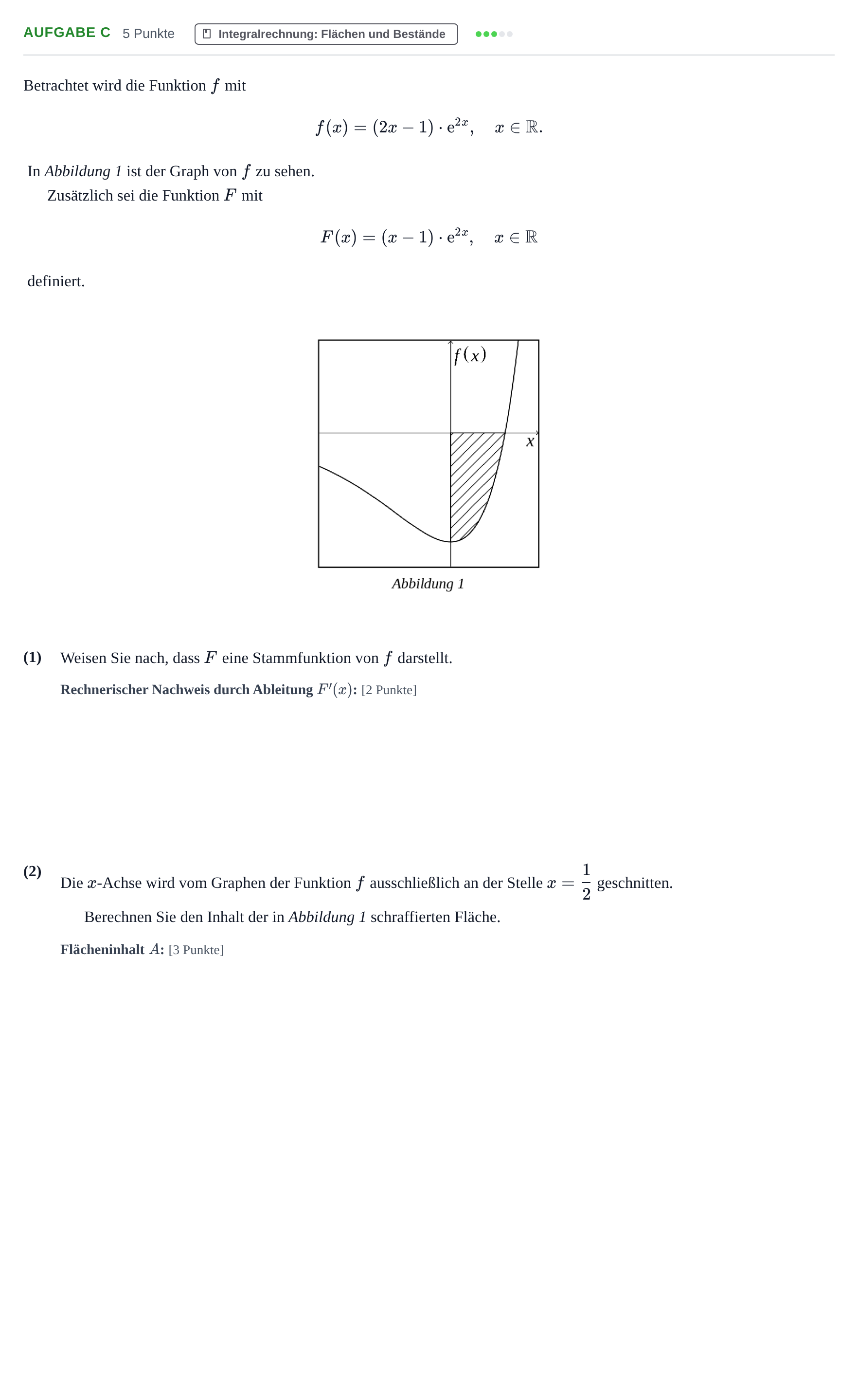 Aufgabenstellung: Aufgabe c · Abitur NRW Mathematik GK · Nachtermin · CAS · Weiterbildungsko 2023