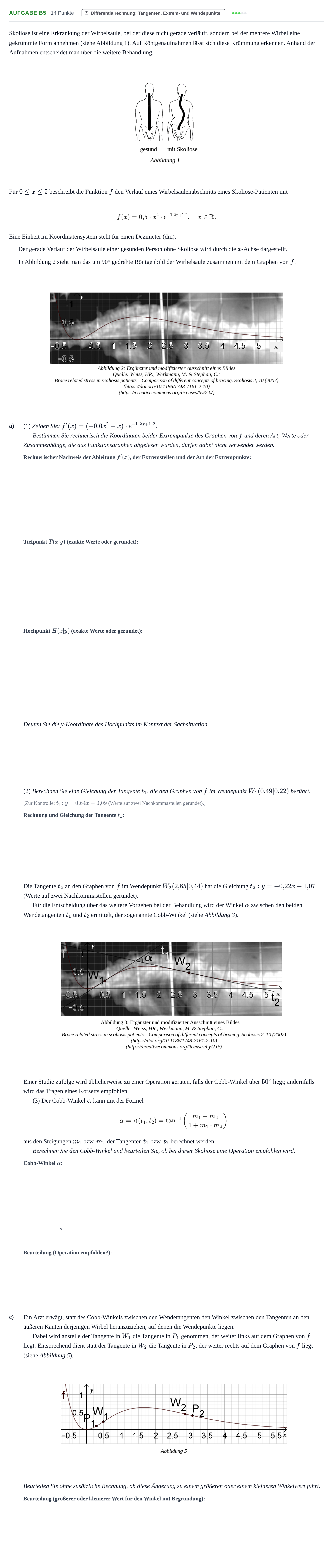 Aufgabenstellung: Aufgabe B5 - Differentialrechnung · Abitur NRW Mathematik GK · Nachtermin · GTR 2023