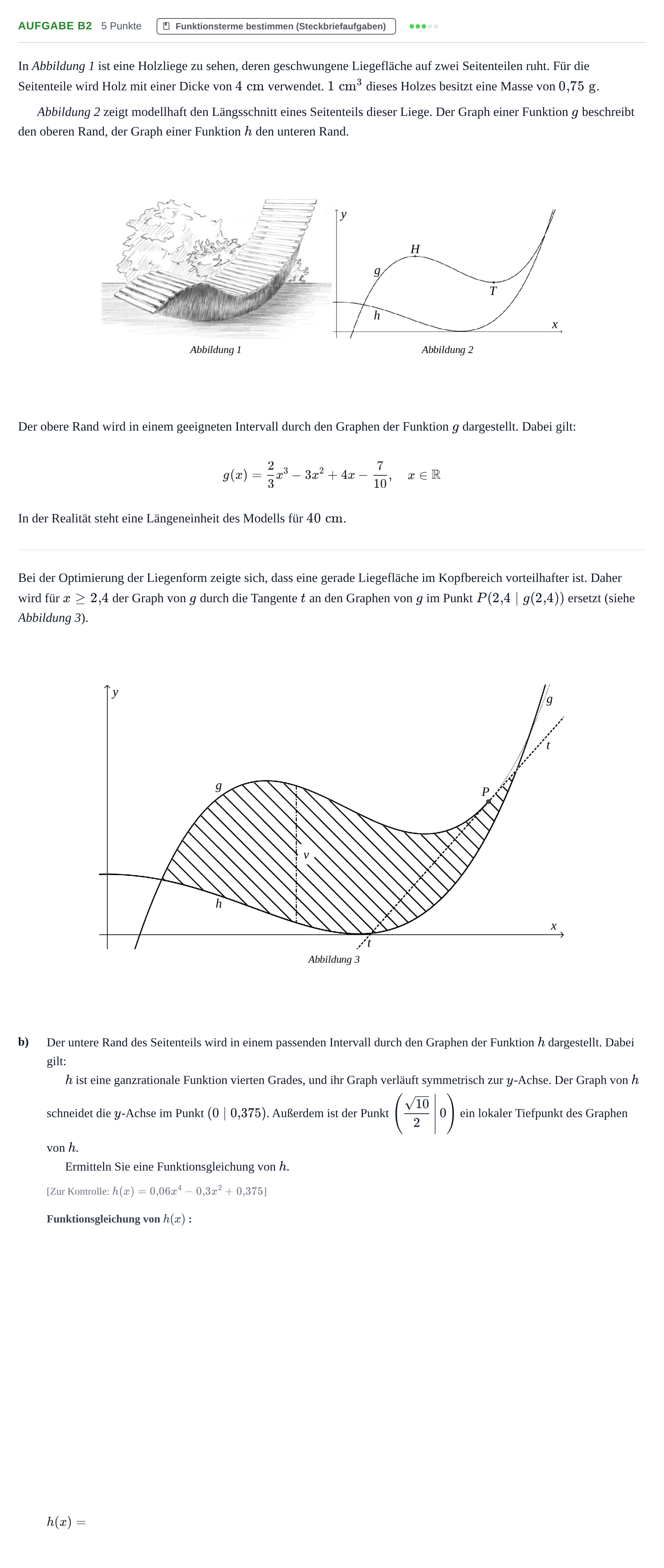 Aufgabenstellung: Aufgabe B2 - Funktionsterme bestimmen · Abitur NRW Mathematik GK · Nachtermin · GTR · Weiterbildungsko 2023