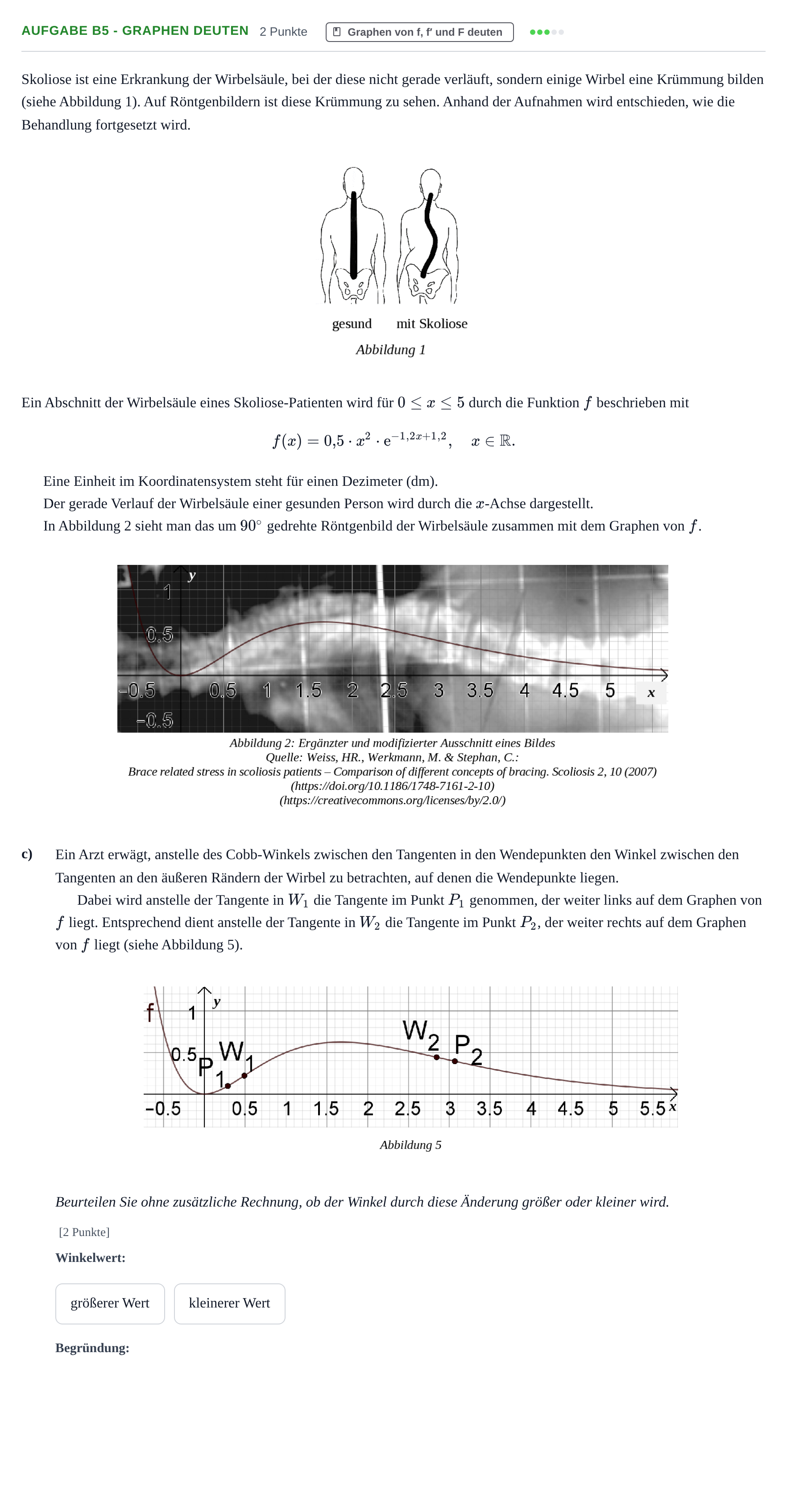 Aufgabenstellung: Aufgabe B5 - Graphen deuten · Abitur NRW Mathematik GK · Nachtermin · GTR · Weiterbildungsko 2023