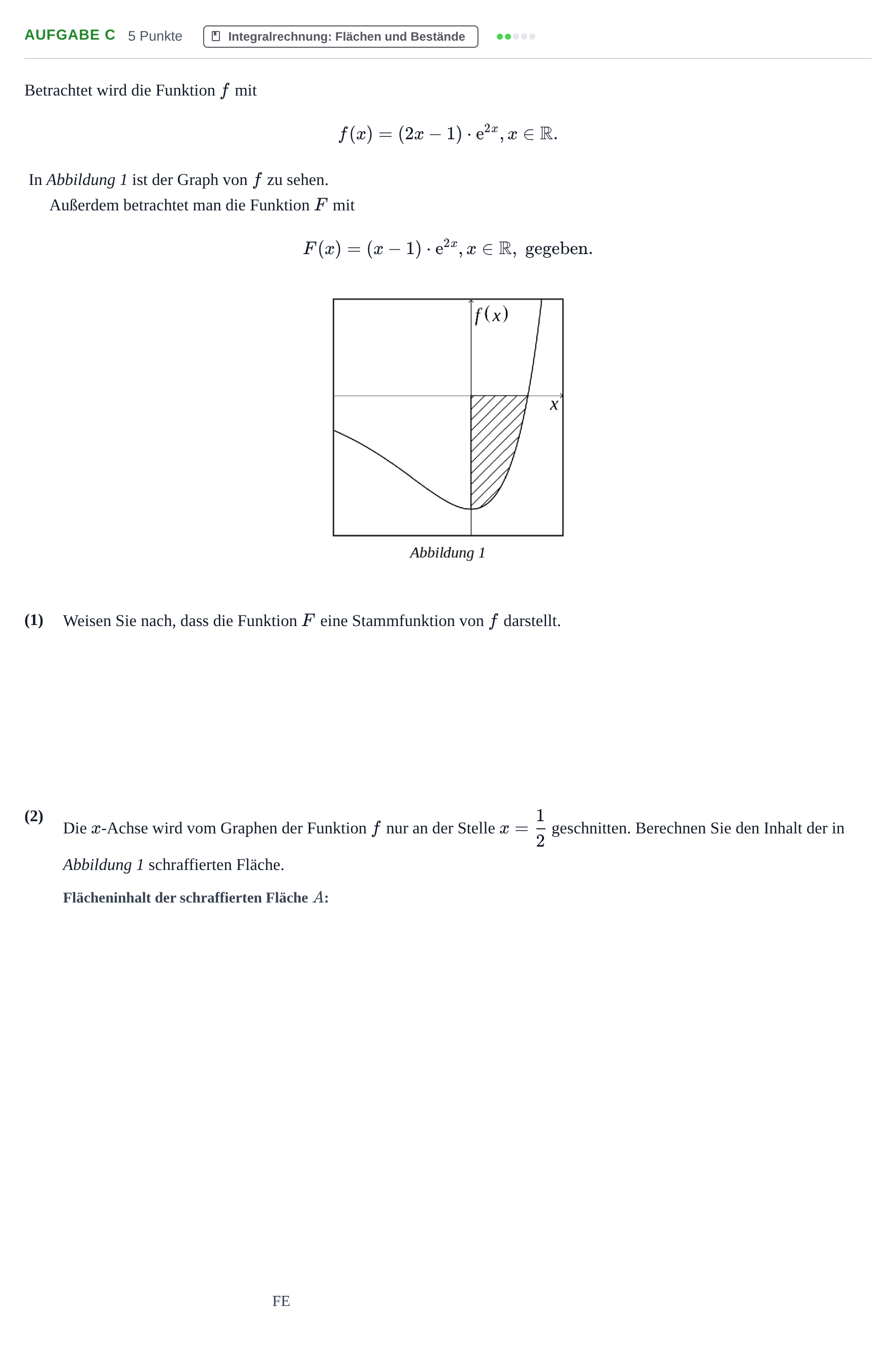 Aufgabenstellung: Aufgabe c · Abitur NRW Mathematik GK · Nachtermin · GTR · Weiterbildungsko 2023