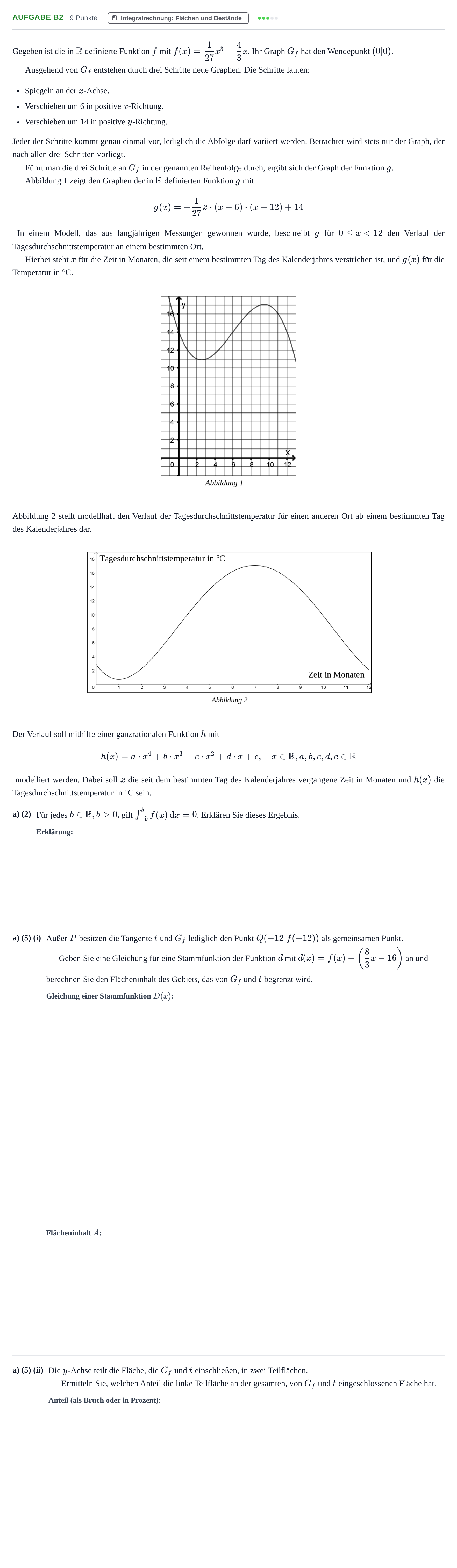 Aufgabenstellung: Aufgabe B2 - Integralrechnung · Abitur NRW Mathematik GK · Haupttermin · GTR · Weiterbildungsk 2023