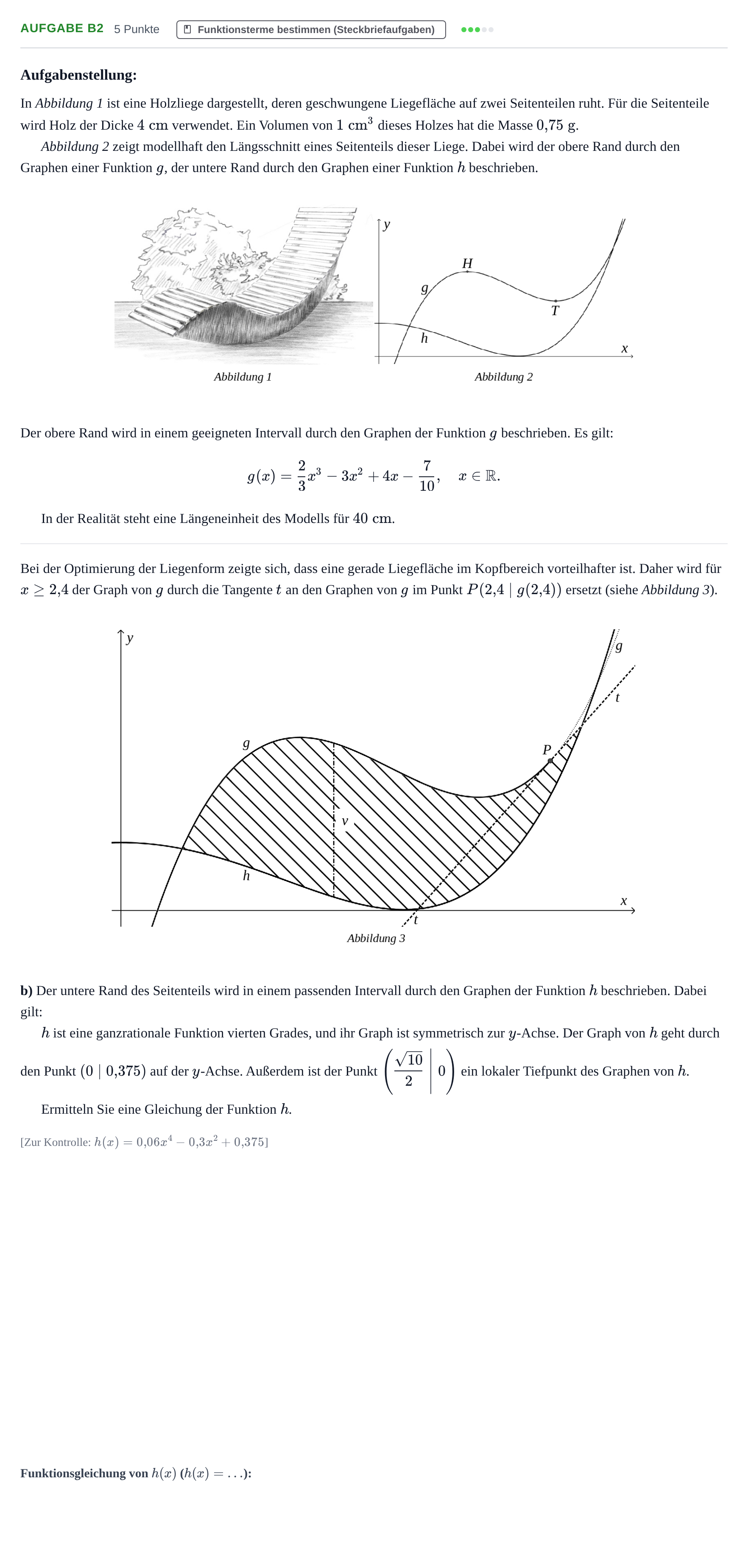 Aufgabenstellung: Aufgabe B2 - Funktionsterme bestimmen · Abitur NRW Mathematik GK · Nachtermin · CAS 2023