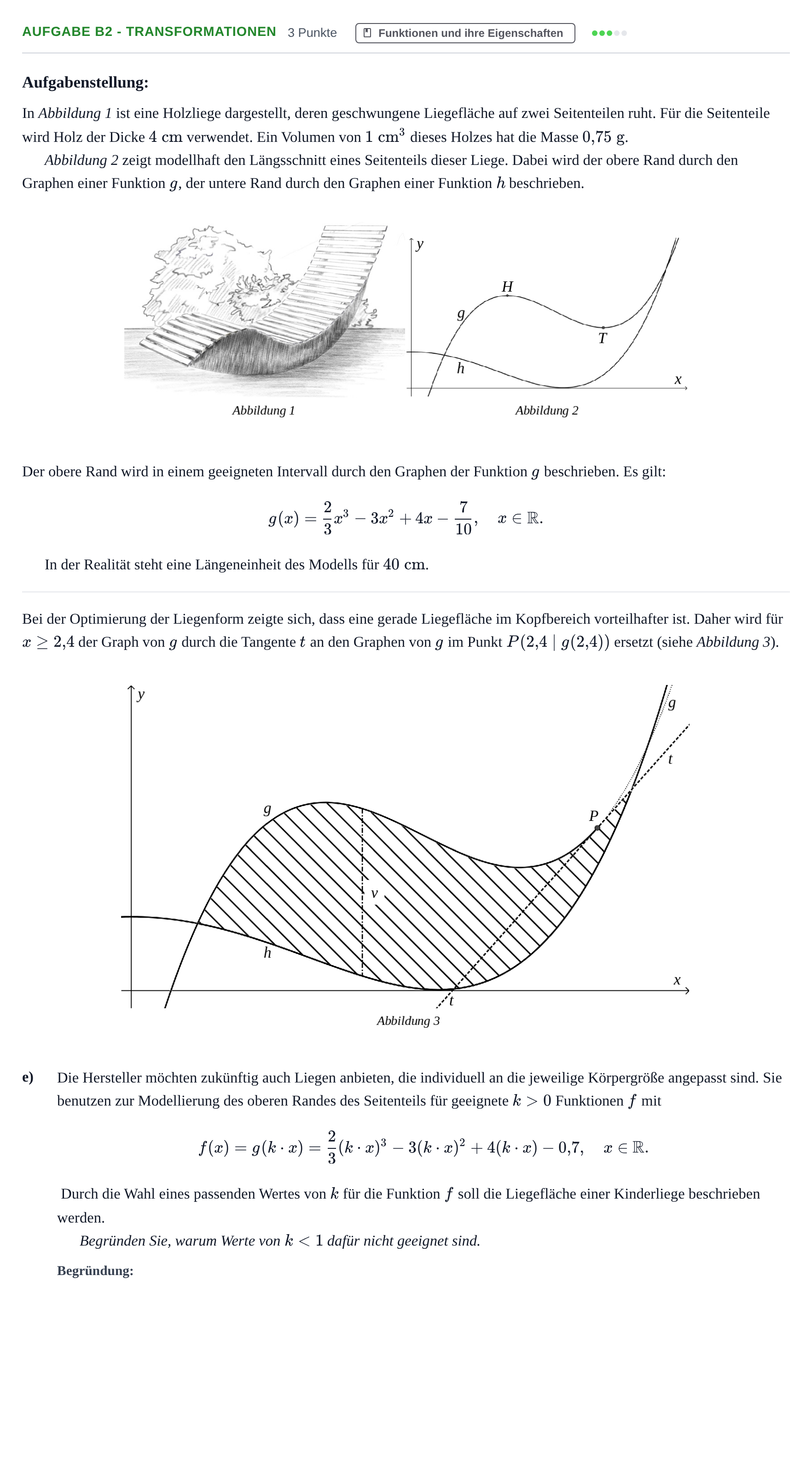 Aufgabenstellung: Aufgabe B2 - Transformationen · Abitur NRW Mathematik GK · Nachtermin · CAS 2023