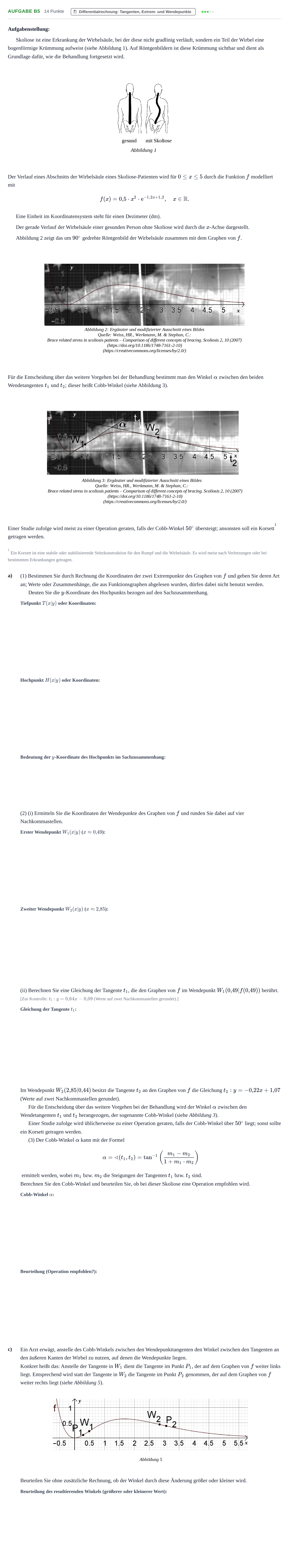 Aufgabenstellung: Aufgabe B5 - Differentialrechnung · Abitur NRW Mathematik GK · Nachtermin · CAS 2023