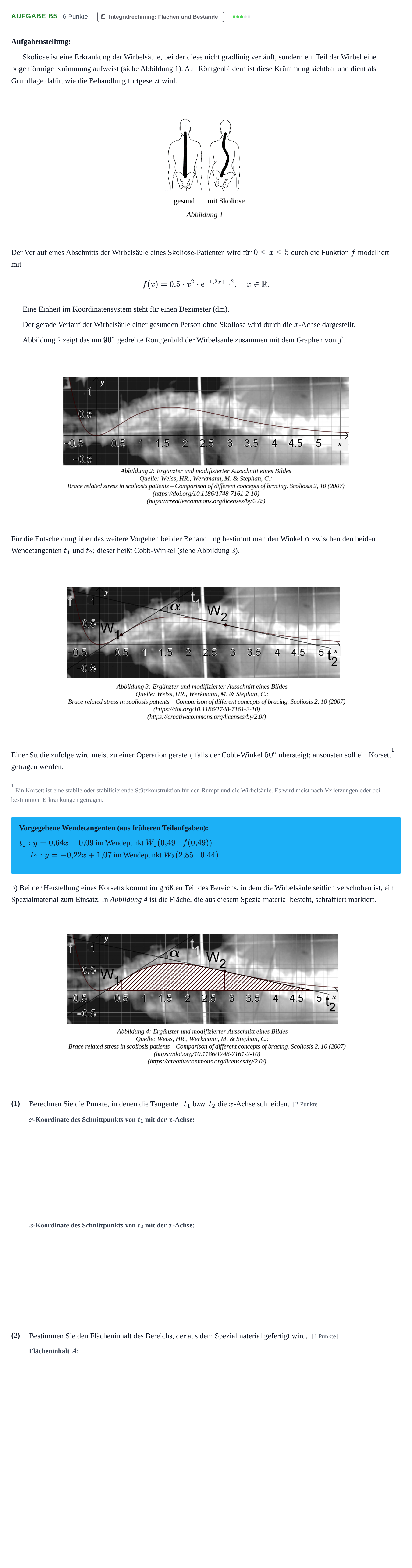 Aufgabenstellung: Aufgabe B5 - Integralrechnung · Abitur NRW Mathematik GK · Nachtermin · CAS 2023