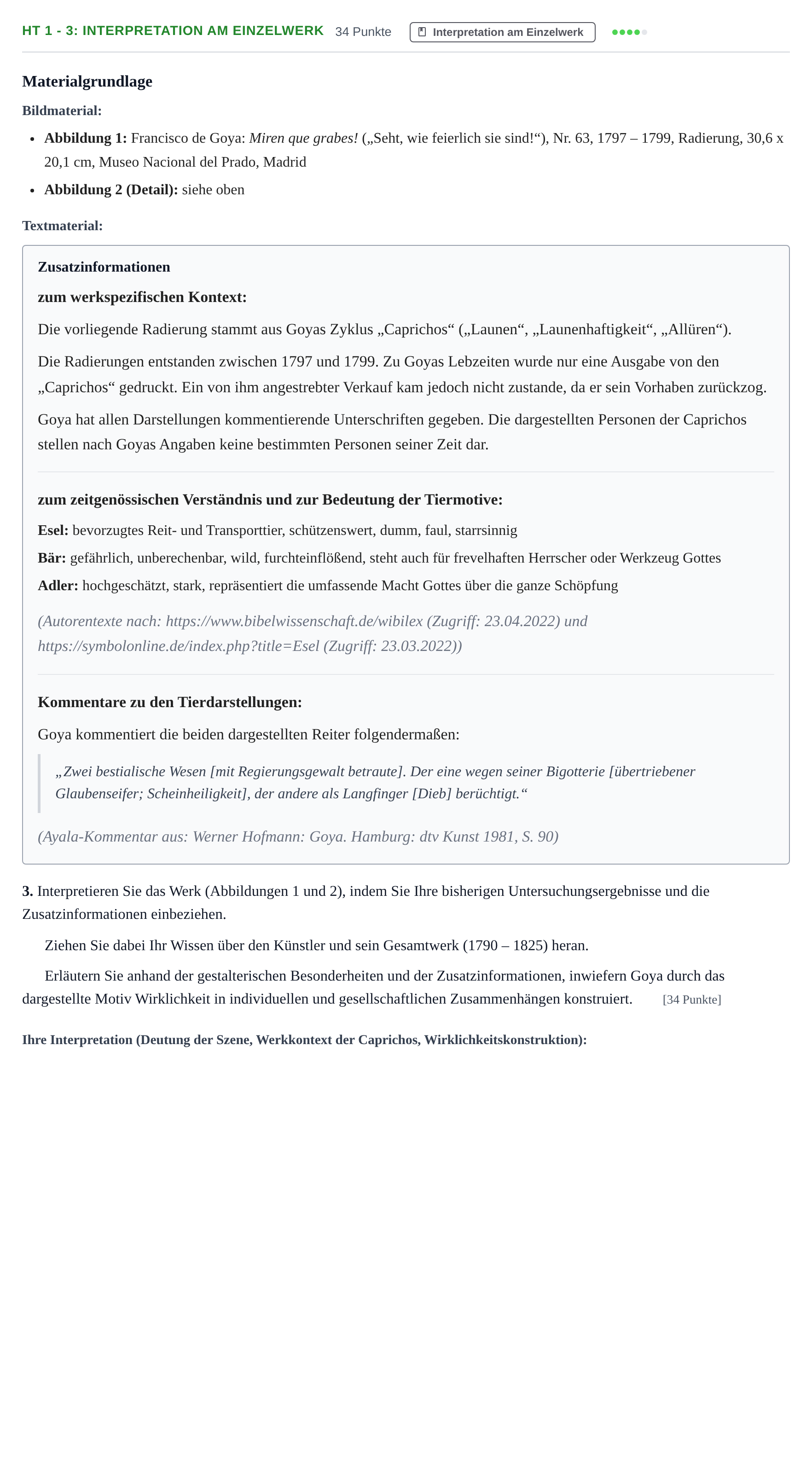 Aufgabenstellung: Aufgabe HT 1 - 3: Interpretation am Einzelwerk · Abitur NRW Kunst GK · Haupttermin 2023