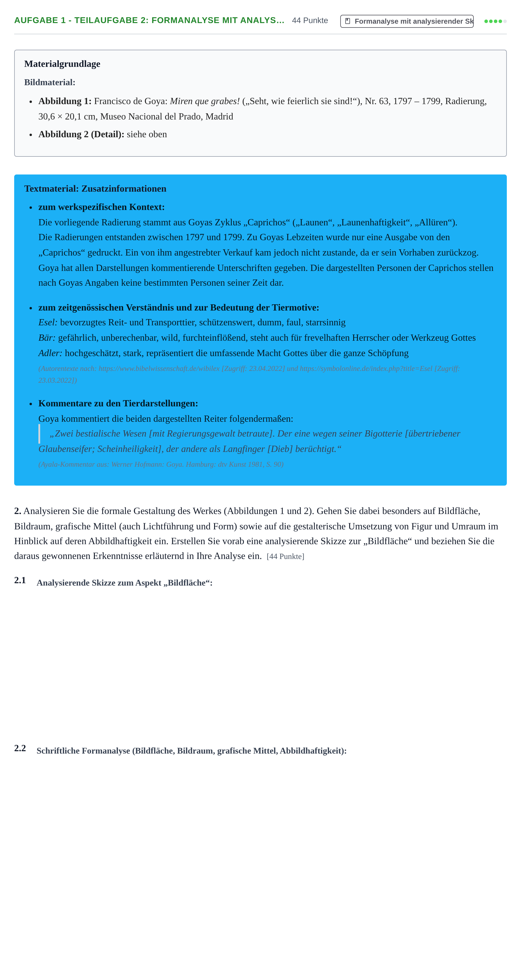 Aufgabenstellung: Aufgabe 1 - Teilaufgabe 2: Formanalyse mit analys… · Abitur NRW Kunst GK · Haupttermin · Weiterbildungskolleg 2023