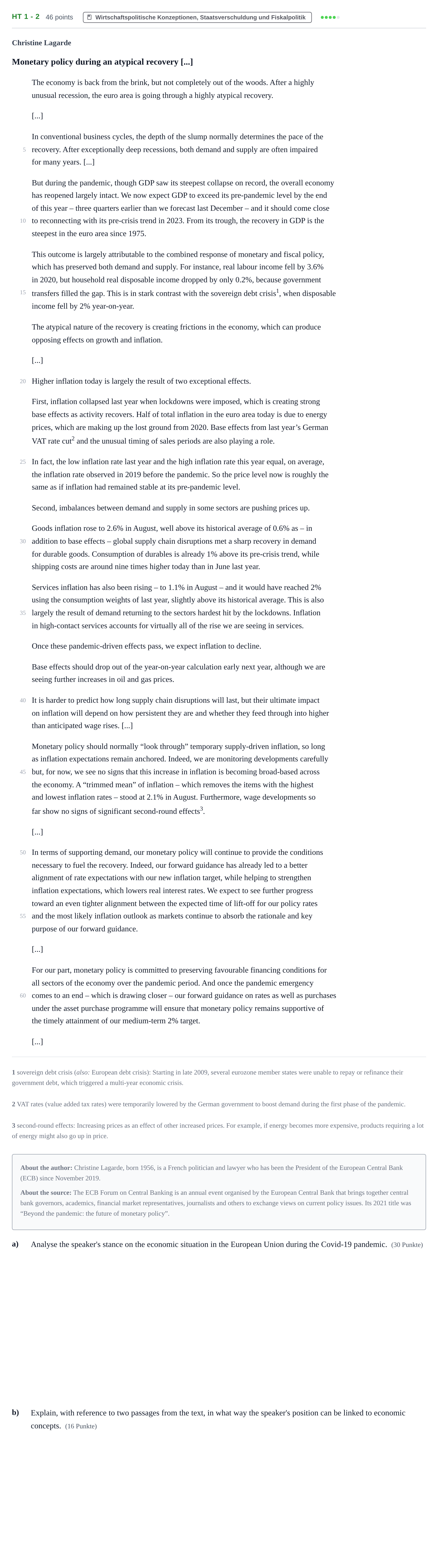 Aufgabenstellung: Aufgabe HT 1 - 2 · Abitur NRW Sozialwissenschaften GK · Haupttermin · bilingual Englisch 2022
