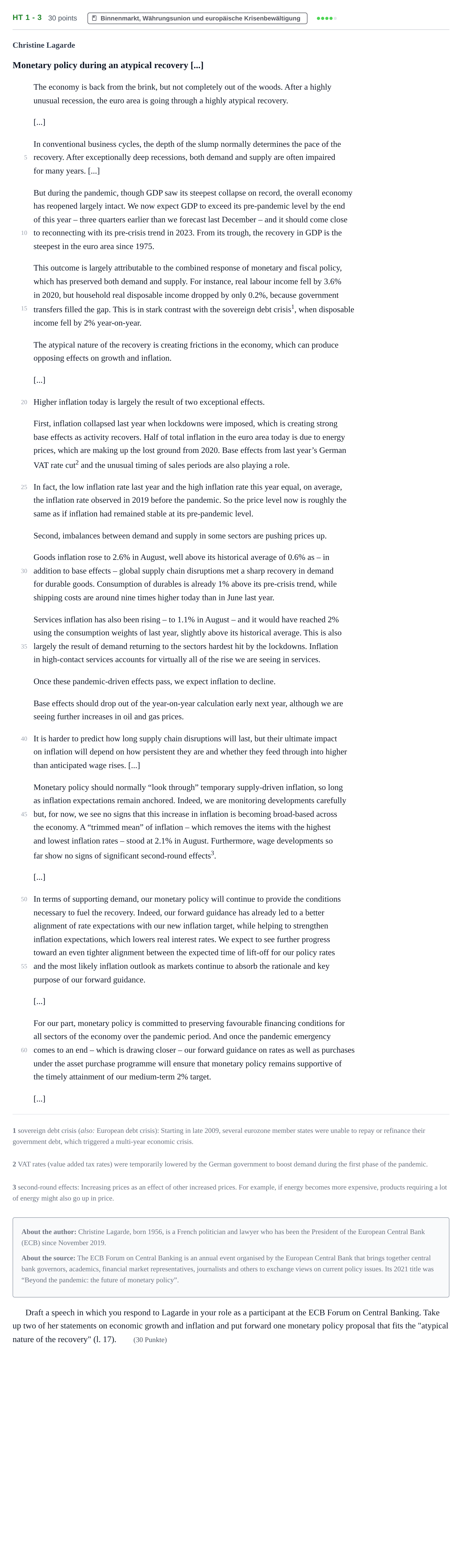 Aufgabenstellung: Aufgabe HT 1 - 3 · Abitur NRW Sozialwissenschaften GK · Haupttermin · bilingual Englisch 2022