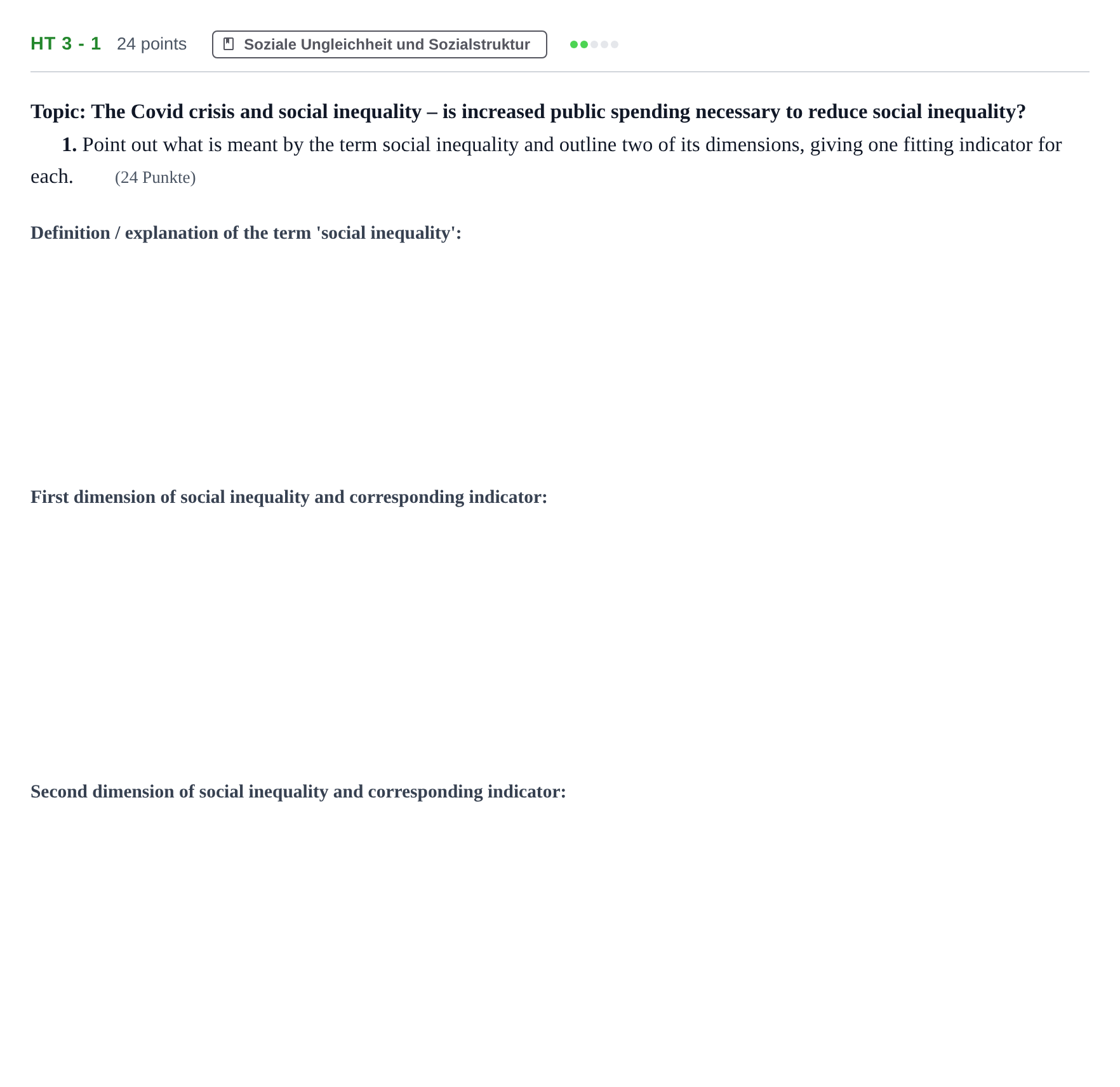 Aufgabenstellung: Aufgabe HT 3 - 1 · Abitur NRW Sozialwissenschaften GK · Haupttermin · bilingual Englisch 2022