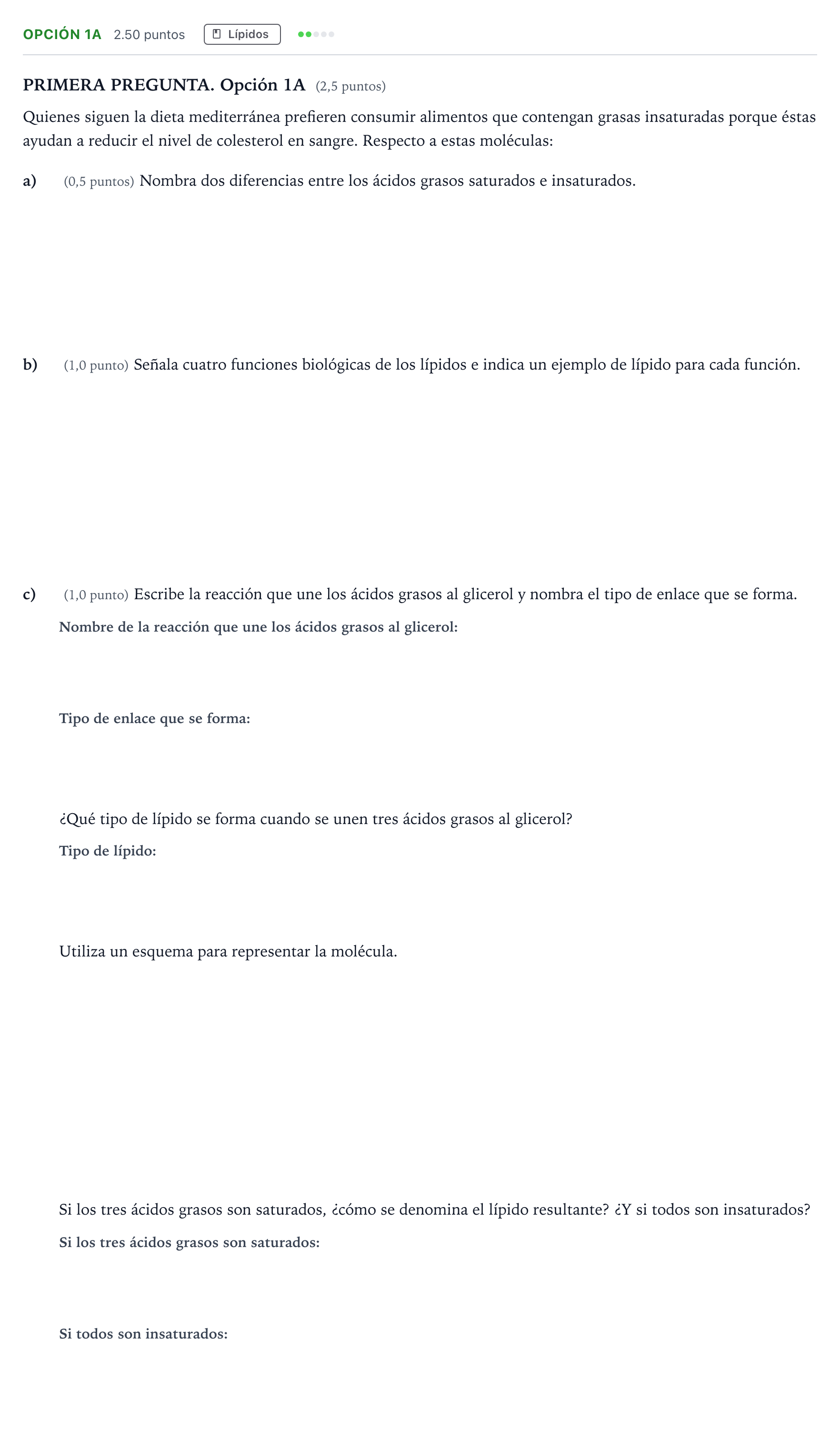 Enunciado: Opción 1A · Biología PAU País Vasco Ordinaria 2024