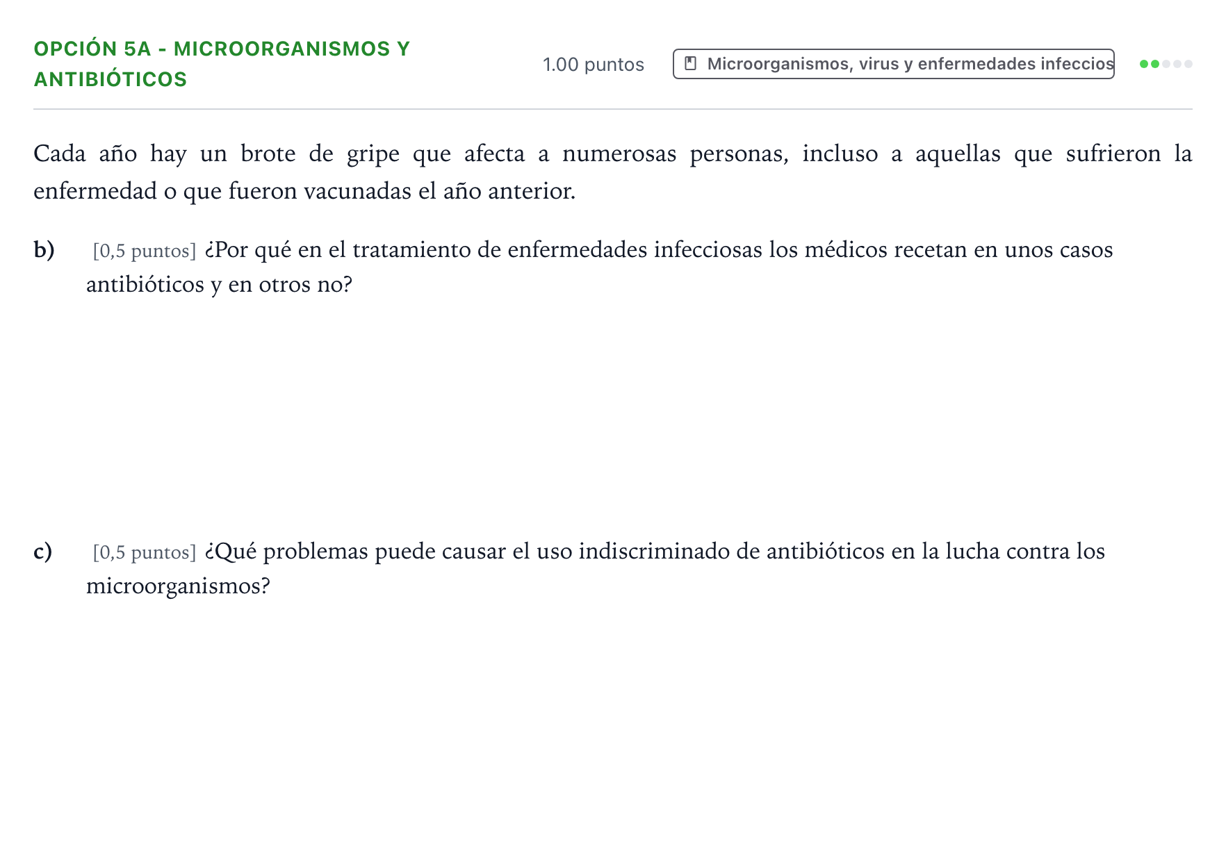 Enunciado: Opción 5A - Microorganismos y antibióticos · Biología PAU País Vasco Ordinaria 2024