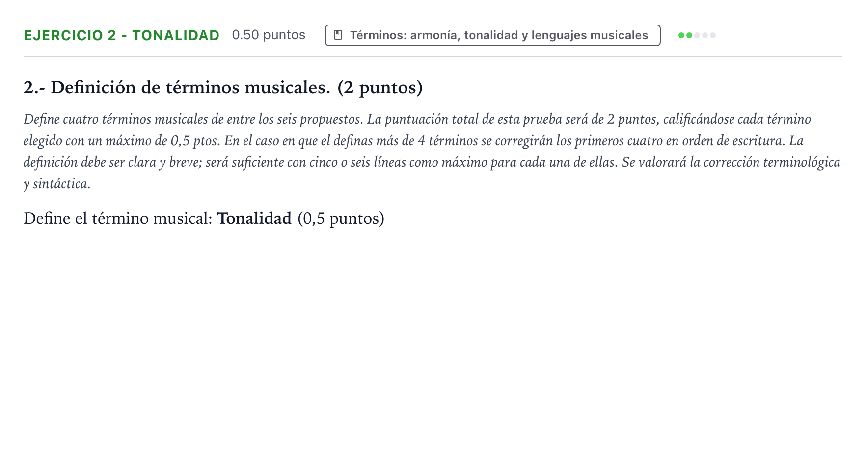 Enunciado: Ejercicio 2 - Tonalidad · Análisis Musical II PAU País Vasco Extraordinaria 2024