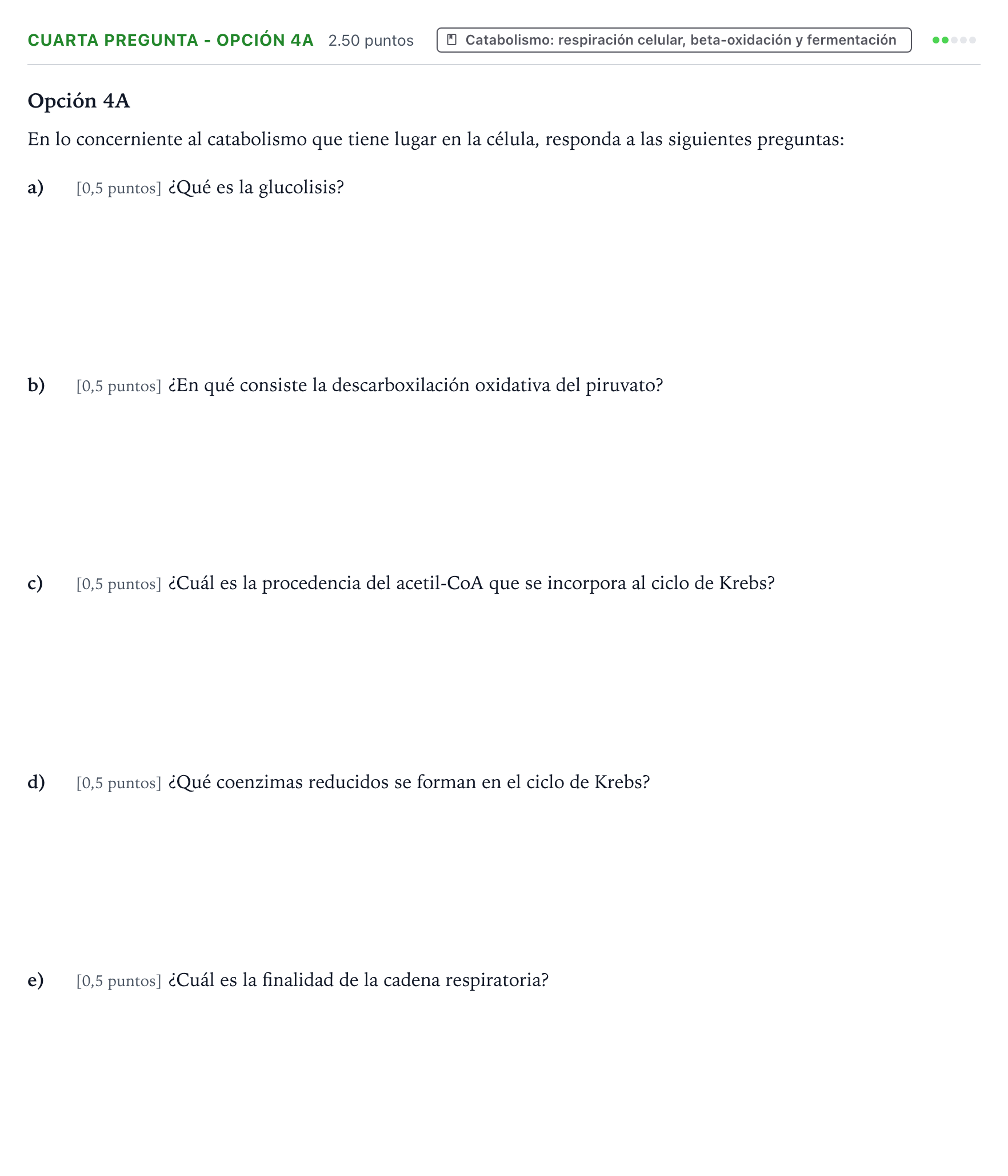 Enunciado: Ejercicio Cuarta Pregunta - Opción 4A · Biología PAU País Vasco Extraordinaria 2024
