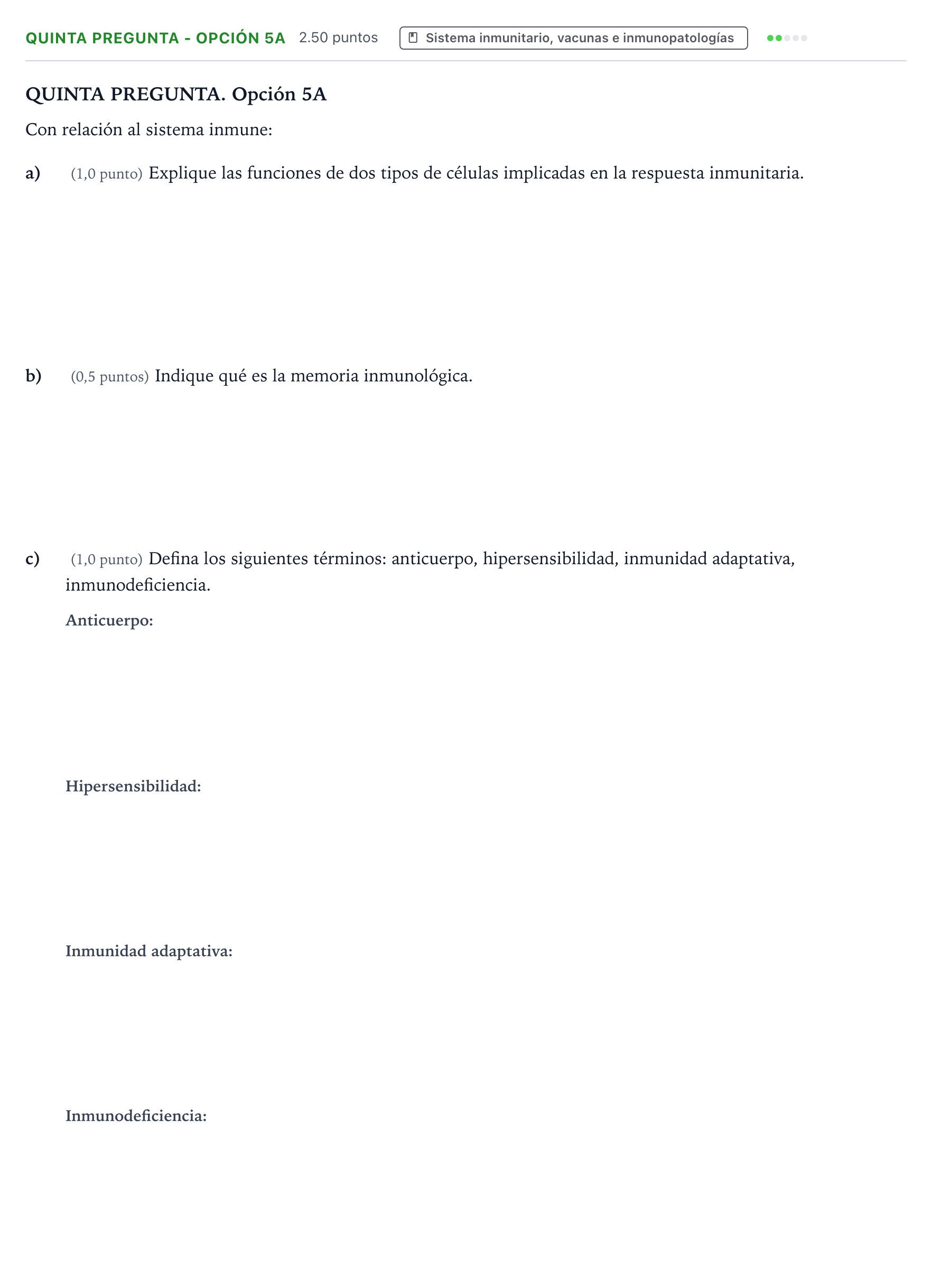 Enunciado: Ejercicio Quinta Pregunta - Opción 5A · Biología PAU País Vasco Extraordinaria 2024