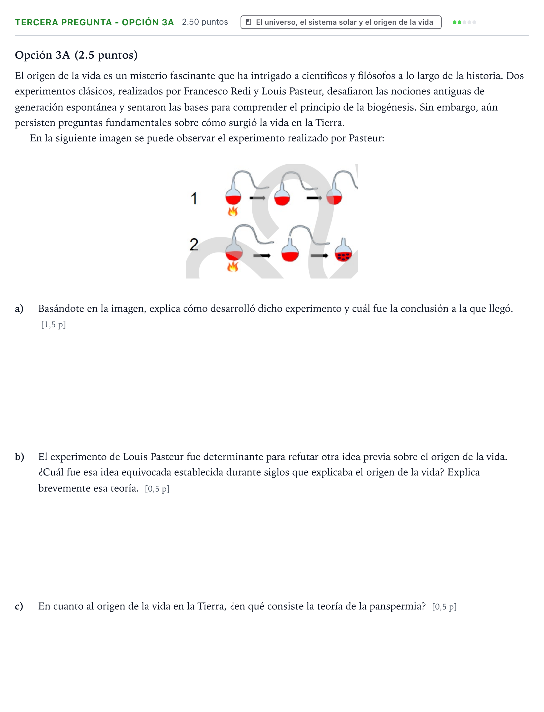 Enunciado: Ejercicio Tercera Pregunta - Opción 3A · Ciencias Generales PAU País Vasco Extraordinaria 2024