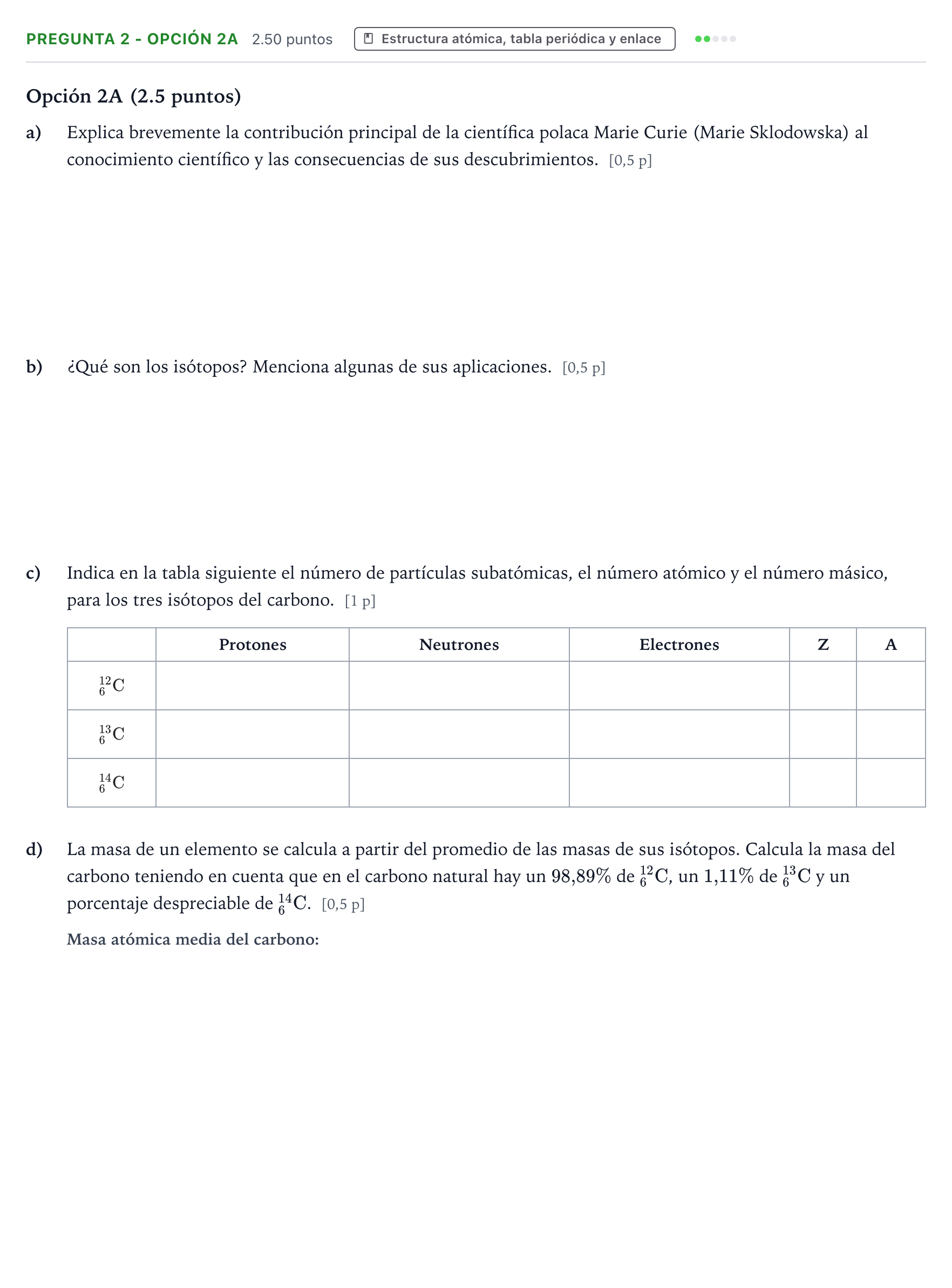Enunciado: Pregunta 2 - Opción 2A · Ciencias Generales PAU País Vasco Ordinaria 2024