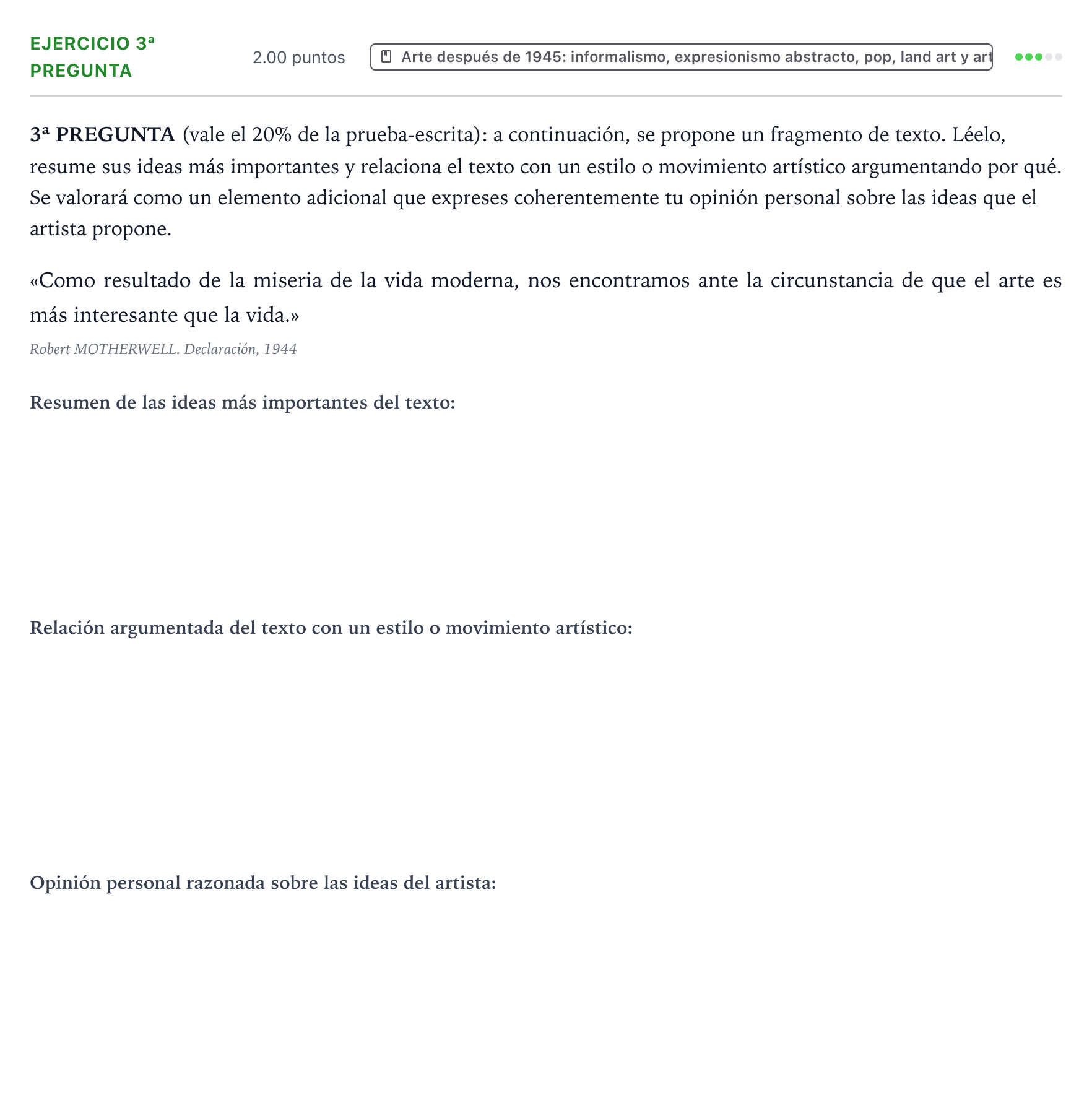 Enunciado: Ejercicio 3ª Pregunta · Fundamentos Artísticos PAU País Vasco Ordinaria 2024