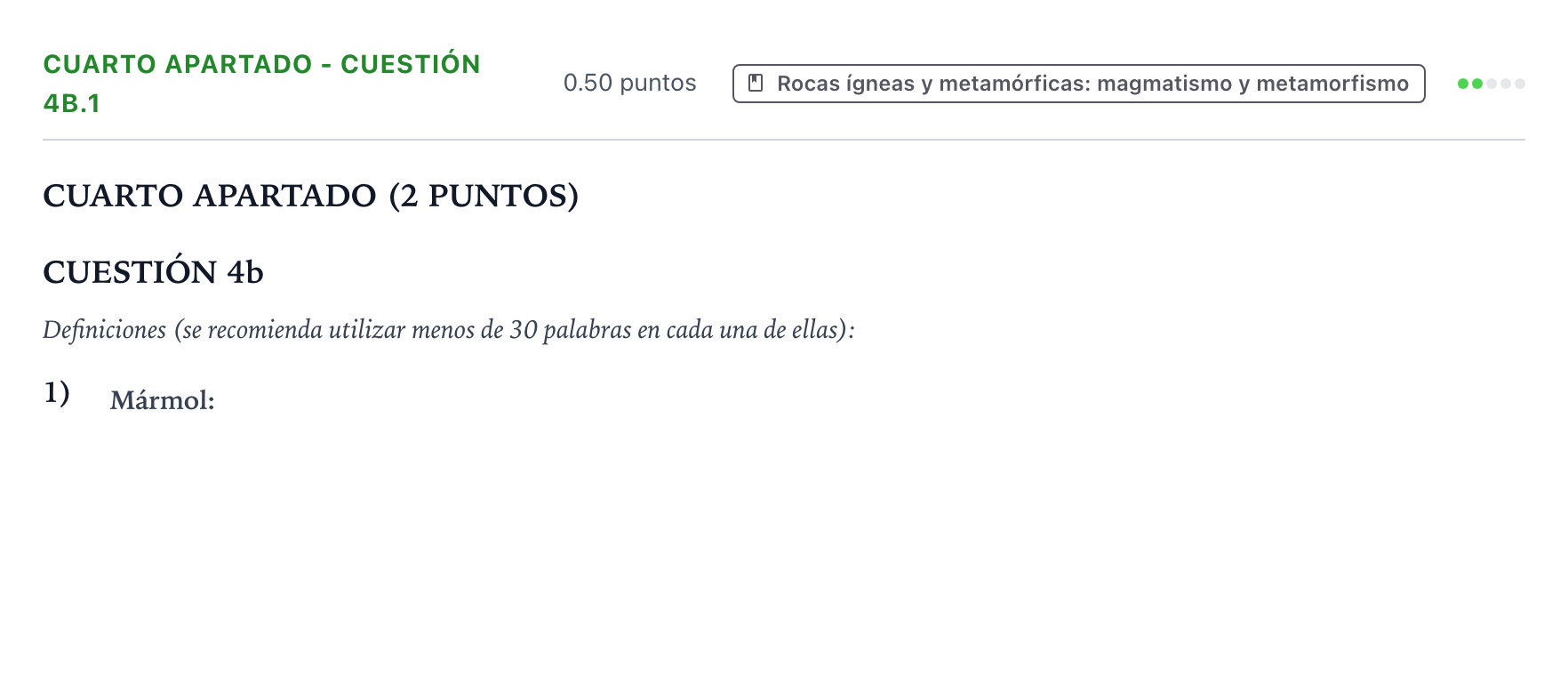 Enunciado: Ejercicio Cuarto Apartado - Cuestión 4b.1 · Geología y Ciencias Ambientales PAU País Vasco Ordinaria 2024